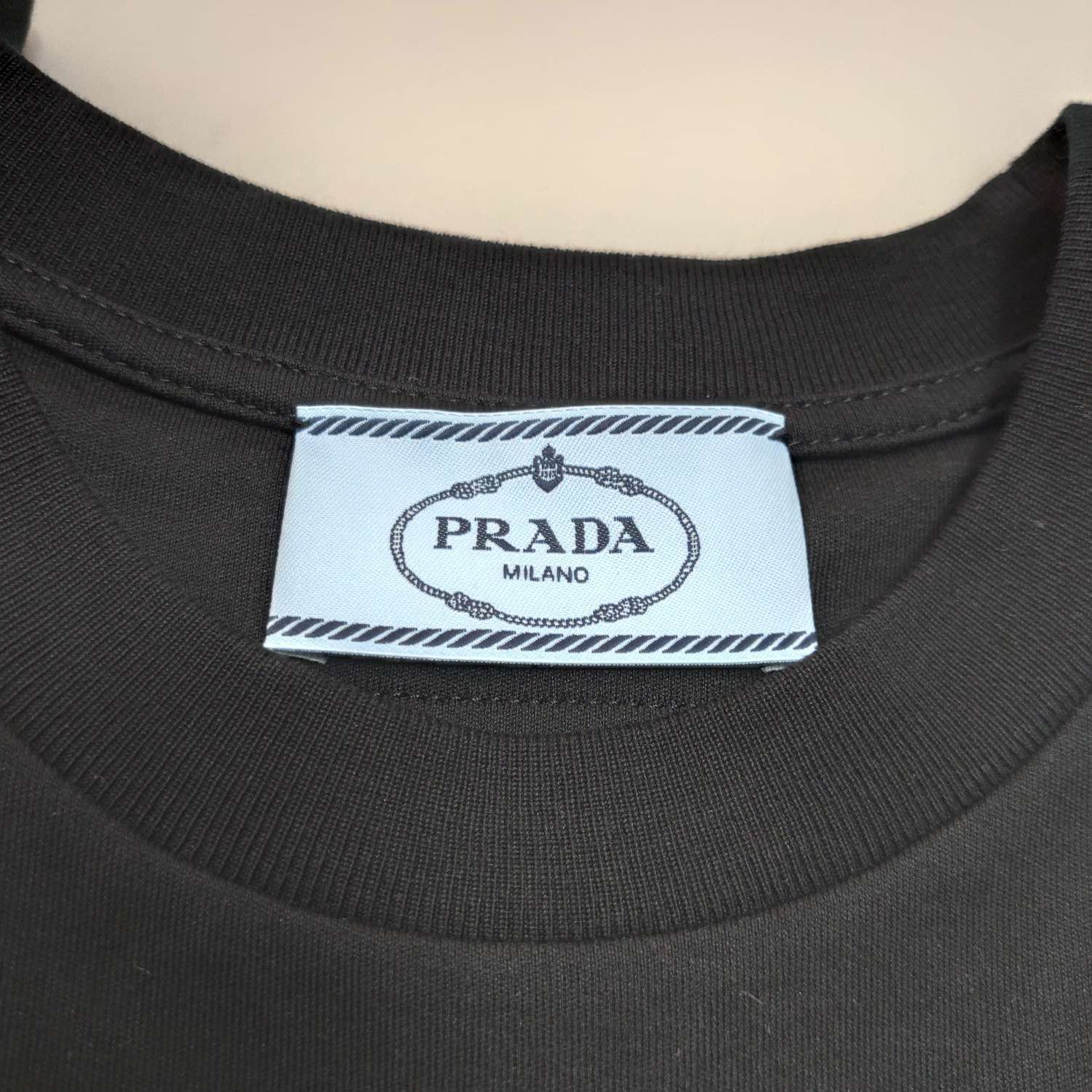 Prada Prada Classic Black Cotton T-Shirt Size S 0089 Size S / US 4 / IT 40 - 5 Thumbnail