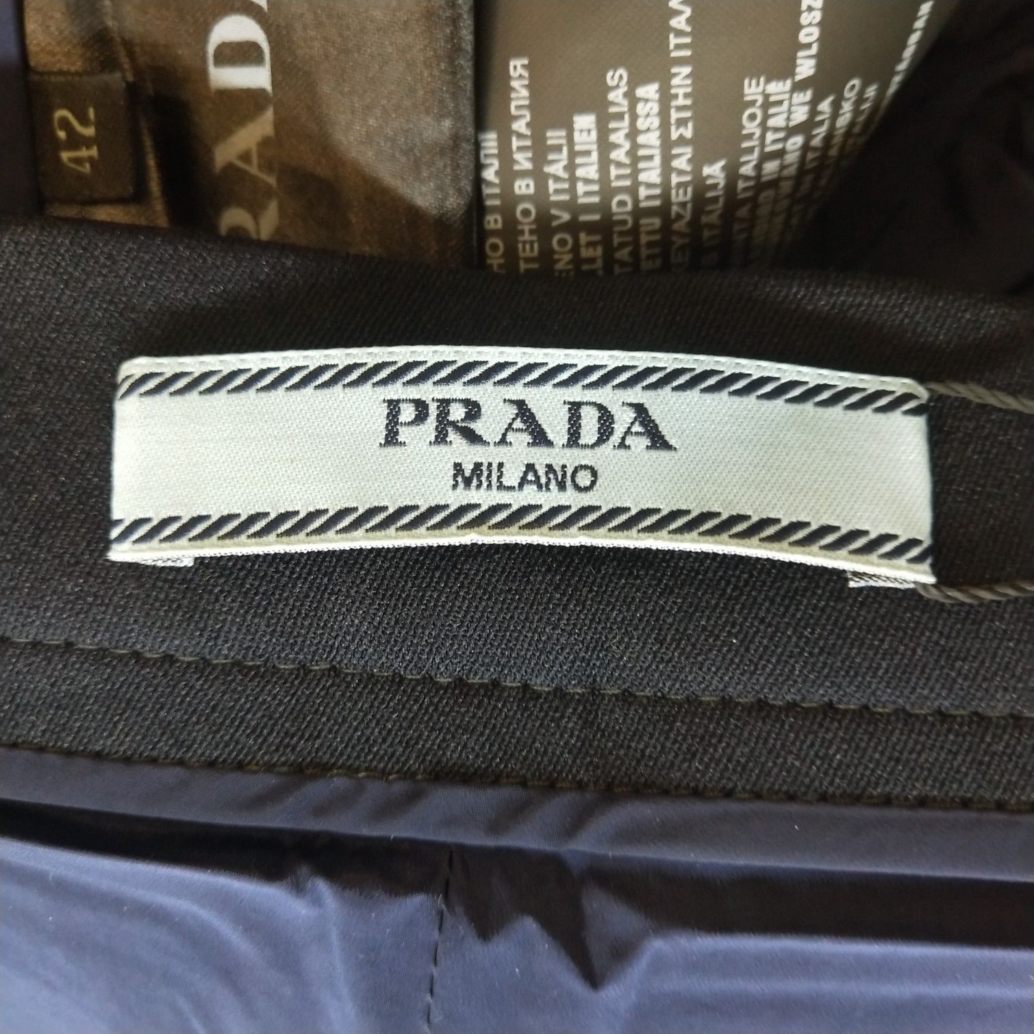 Prada Prada Solid Black Straight Leg Trousers Size 42 0089 Size 42" / US 20 - 7 Thumbnail