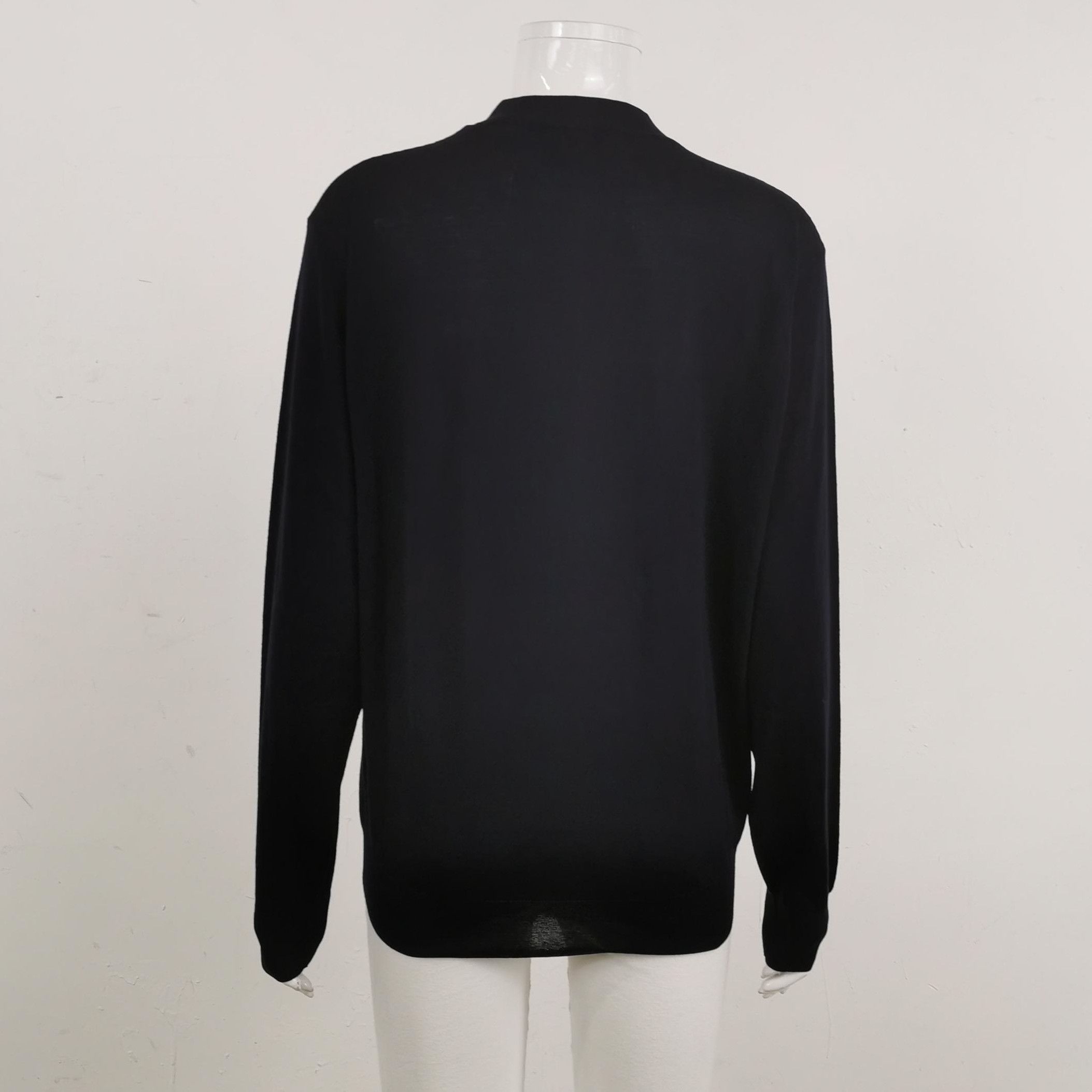 Prada Prada Black Wool V-Neck Long Sleeve Sweater 0089 Size S / US 4 / IT 40 - 2 Thumbnail