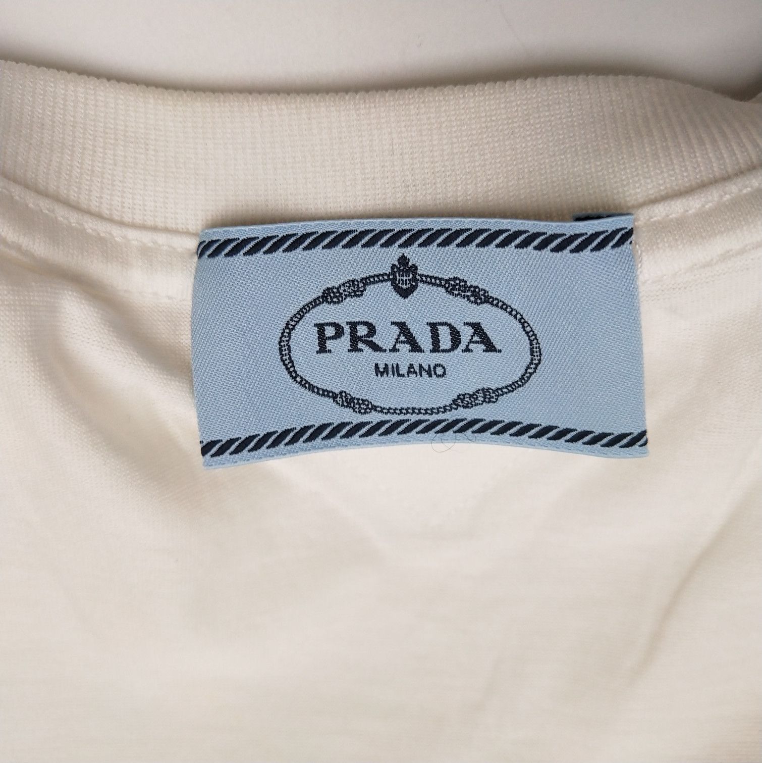 Prada Prada Cotton Printed Round Neck T-Shirt 0089 Size XS / US 0-2 / IT 36-38 - 5 Thumbnail