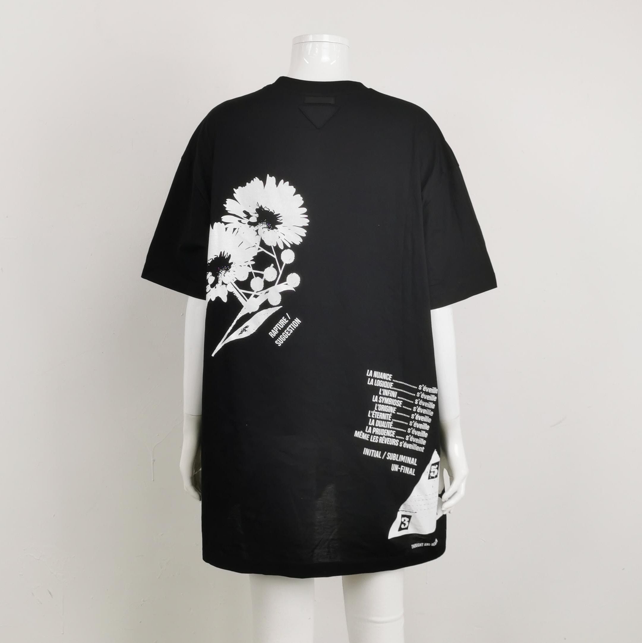 Prada Prada Cotton Logo T-Shirt in Black 0089 Size S / US 4 / IT 40 - 2 Thumbnail