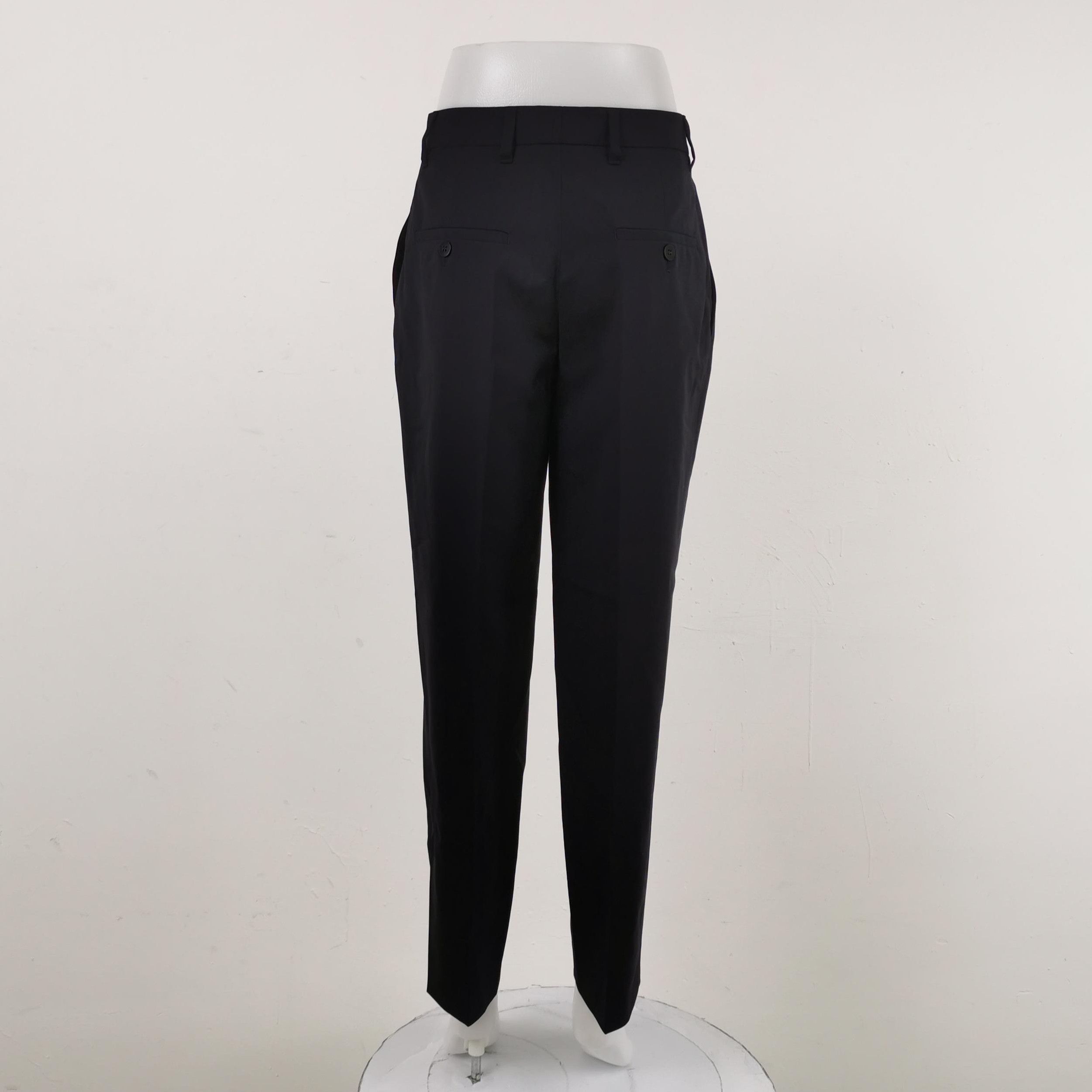 Prada Prada Wool Straight-Leg Trousers in Black 0089 Size 36" / US 14 / IT 50 - 2 Thumbnail