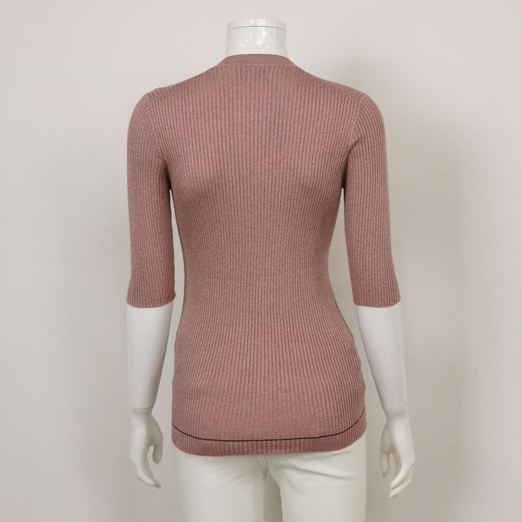 Prada Prada Logo Knit Top in Soft Pink 0089 Size M / US 6-8 / IT 42-44 - 2 Thumbnail