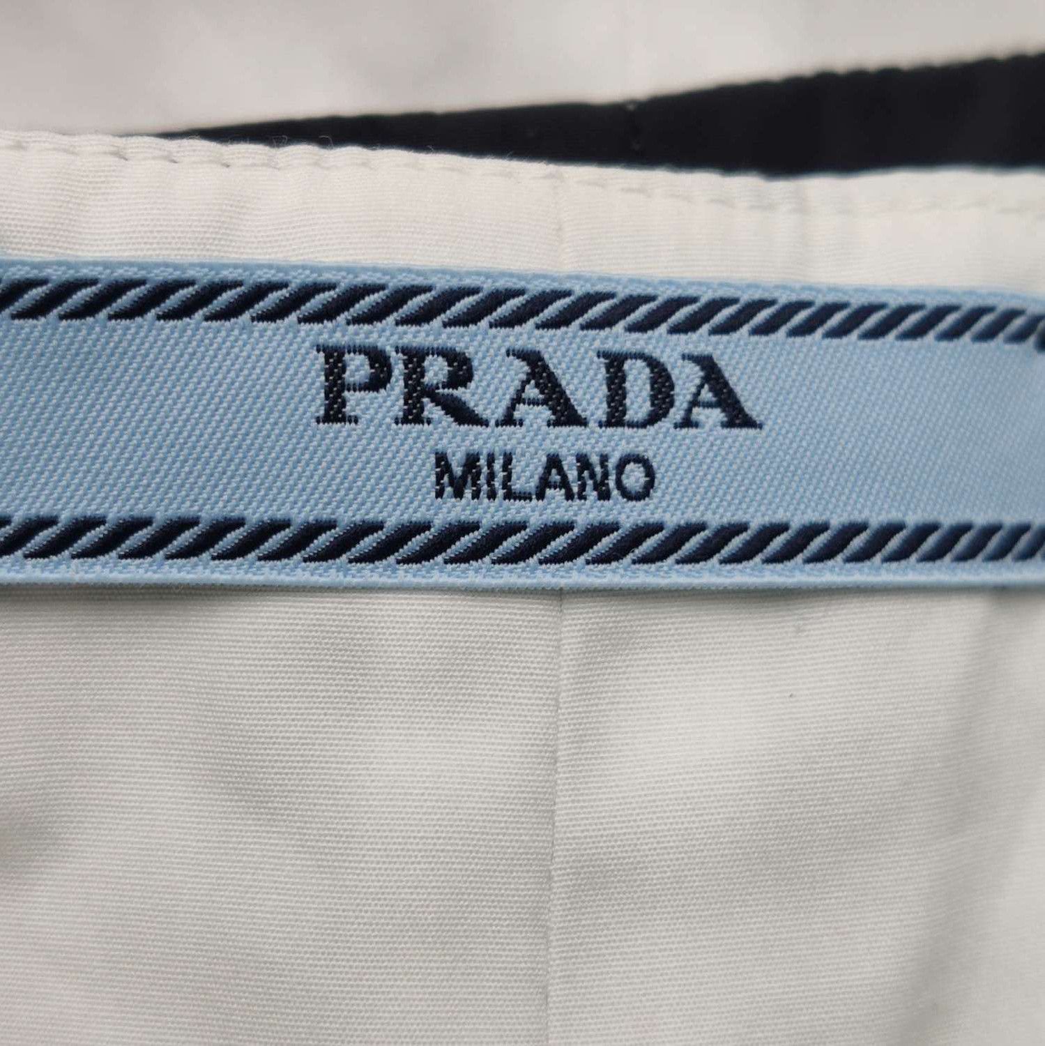 Prada Prada Black and White Floral Cotton Shorts 0089 Size 22" - 5 Thumbnail