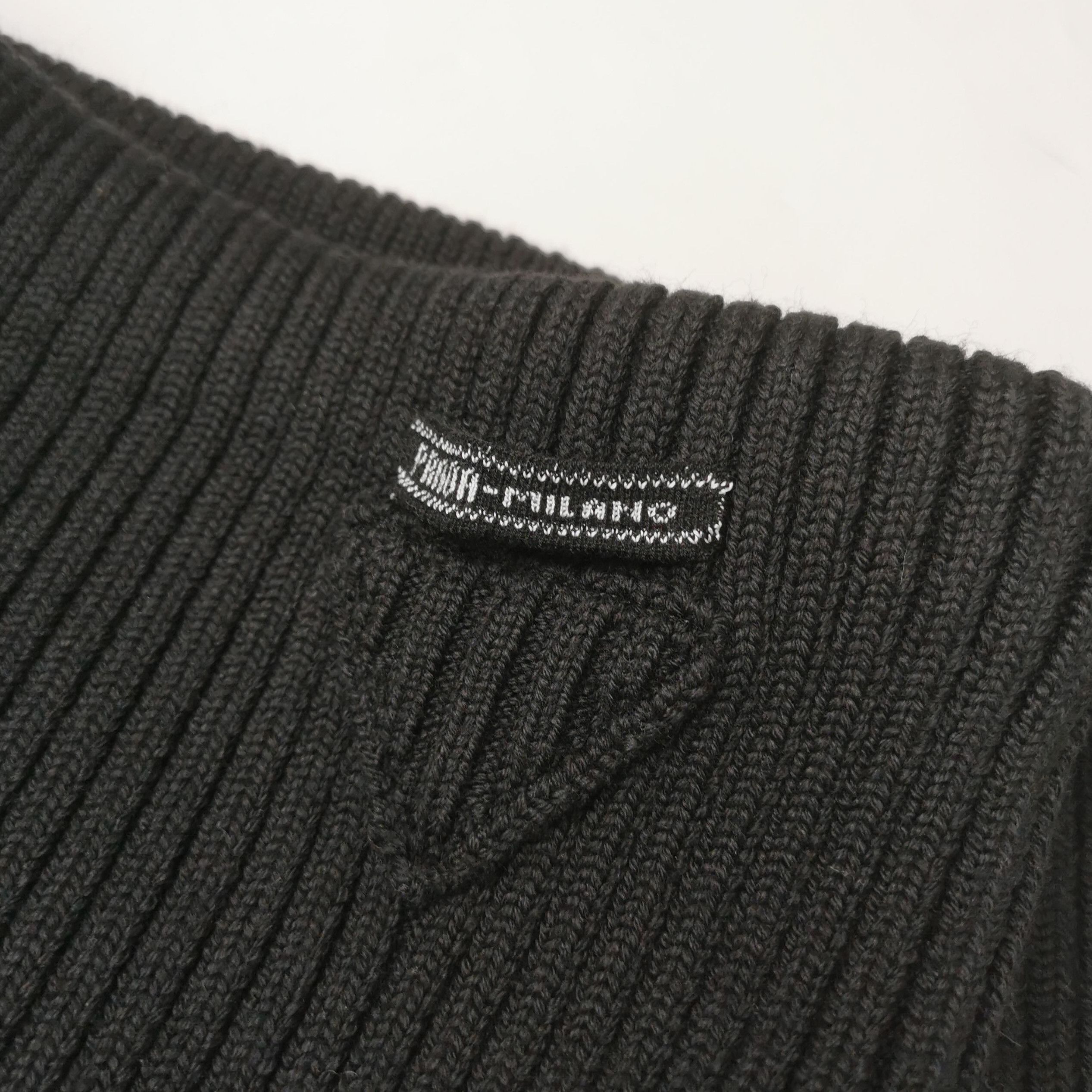 Prada Prada Black Wool Blend Ribbed Midi Skirt 0089 Size 42" / US 20 - 3 Thumbnail