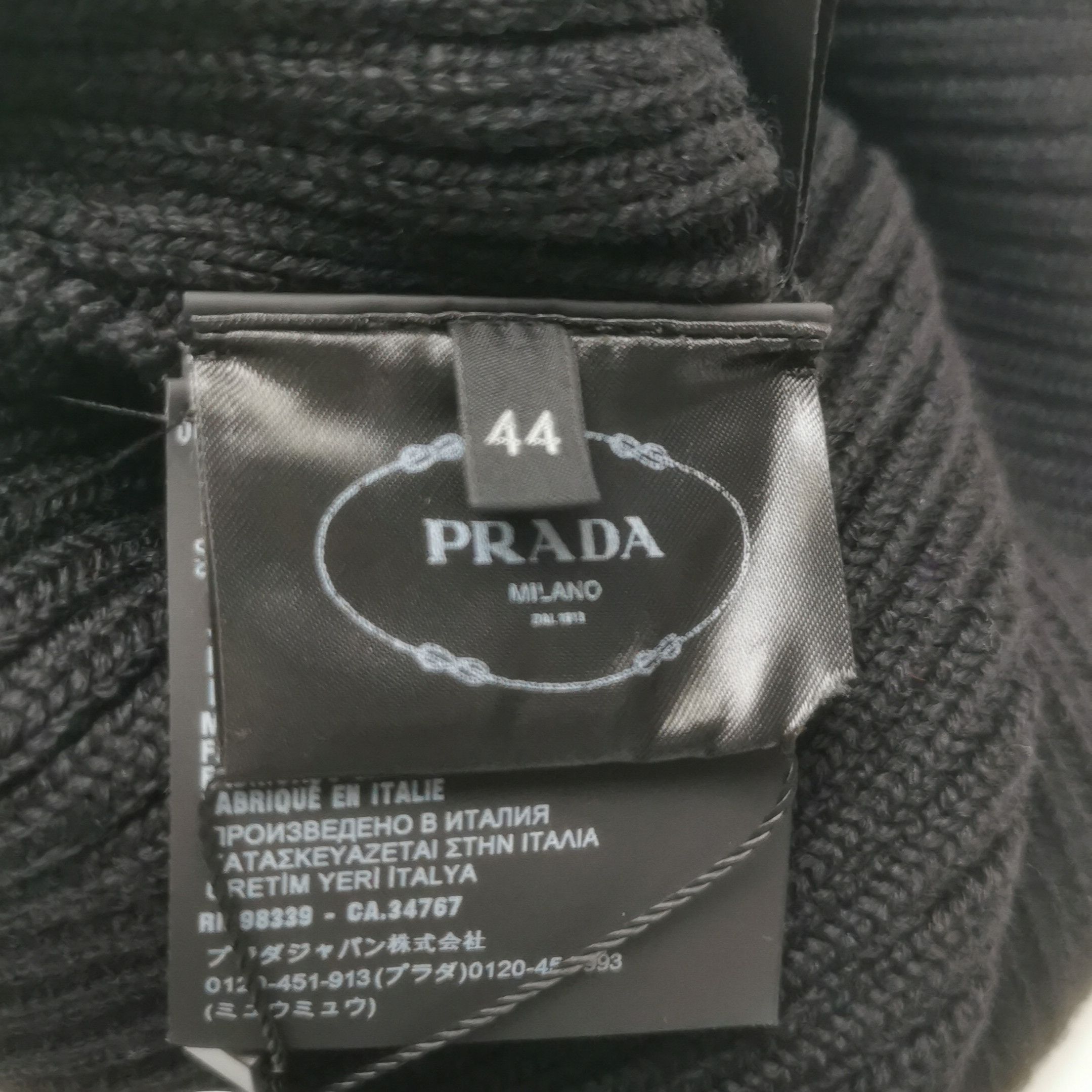 Prada Prada Black Wool Blend Ribbed Midi Skirt 0089 Size 42" / US 20 - 10 Thumbnail