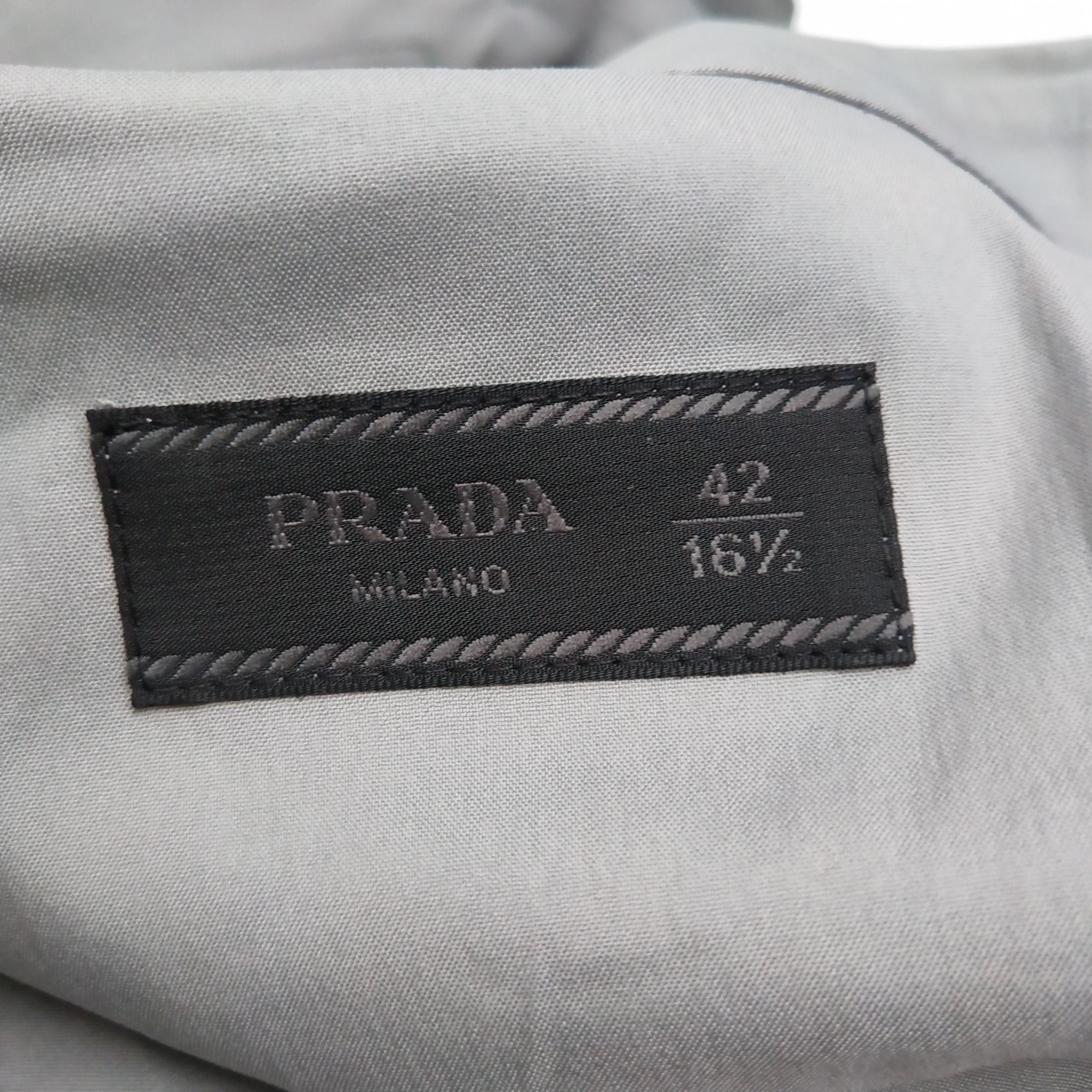 Prada Prada Gray Cotton Long Sleeve Shirt 0089 Size L / US 10 / IT 46 - 5 Thumbnail