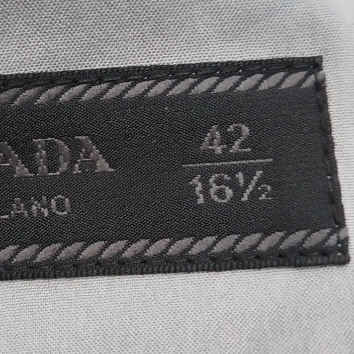 Prada Prada Gray Cotton Long Sleeve Shirt 0089 Size L / US 10 / IT 46 - 7 Thumbnail