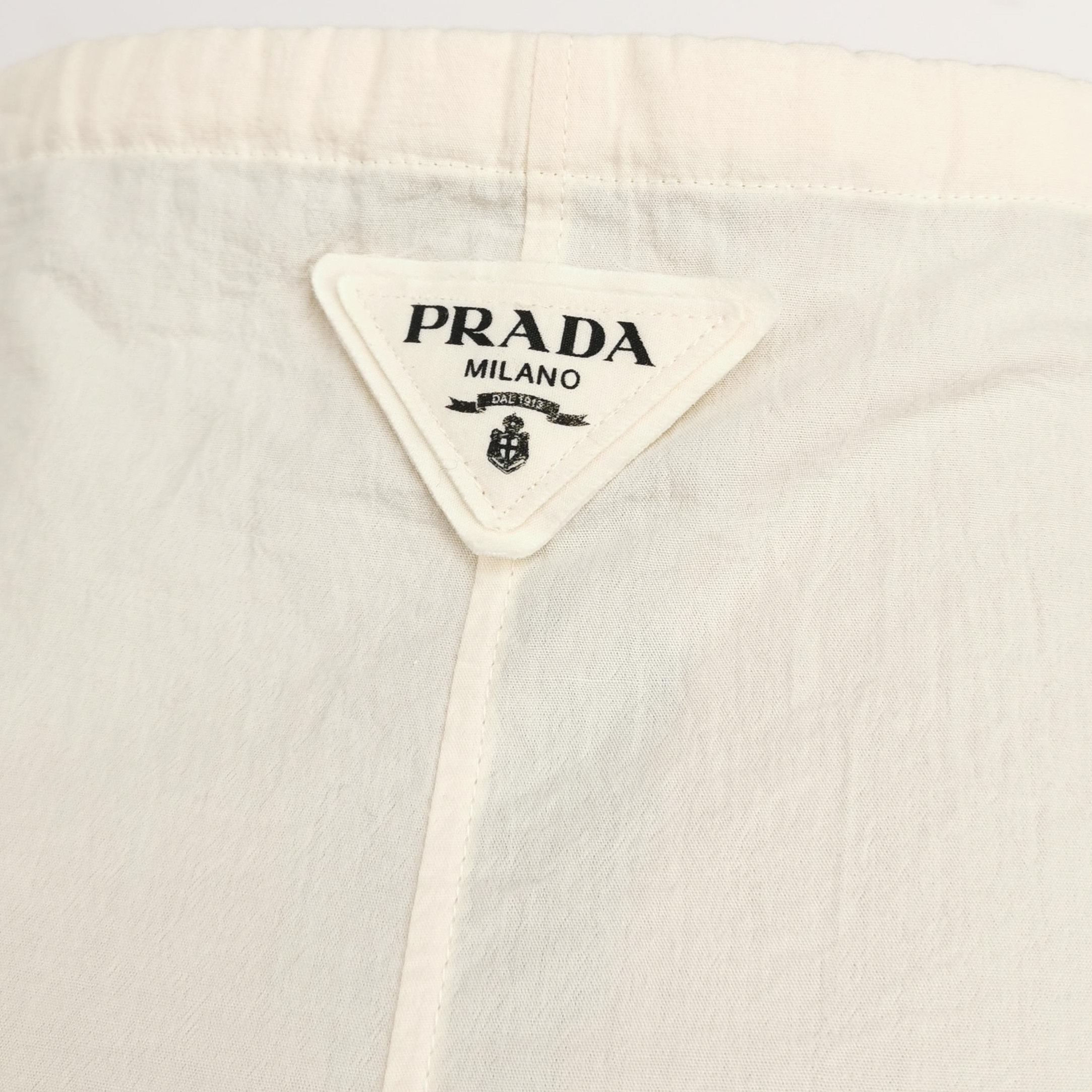 Prada Prada Cotton Logo Shorts in Cream 0089 Size 36" / US 14 / IT 50 - 3 Thumbnail