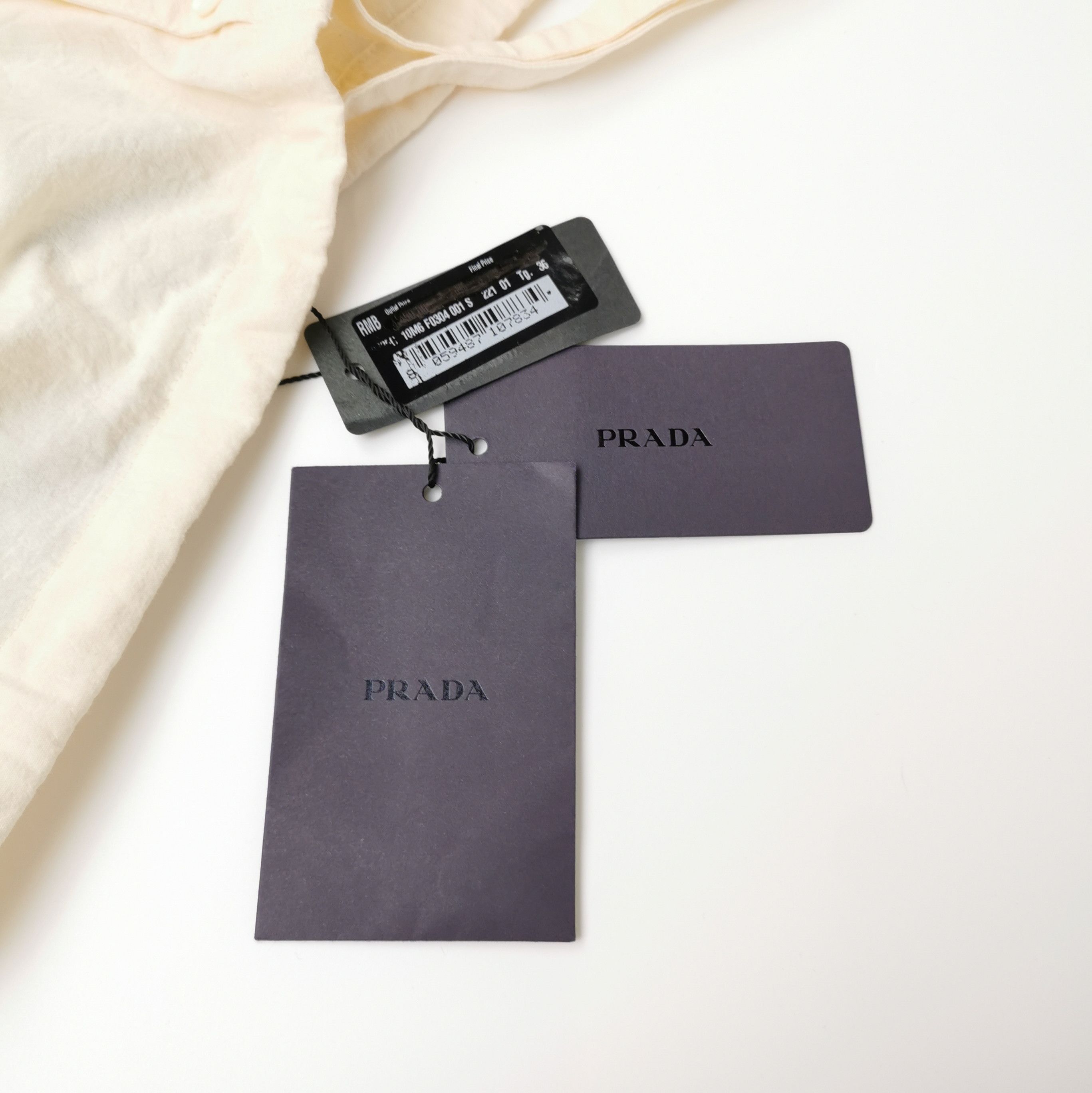 Prada Prada Cotton Logo Shorts in Cream 0089 Size 36" / US 14 / IT 50 - 6 Thumbnail