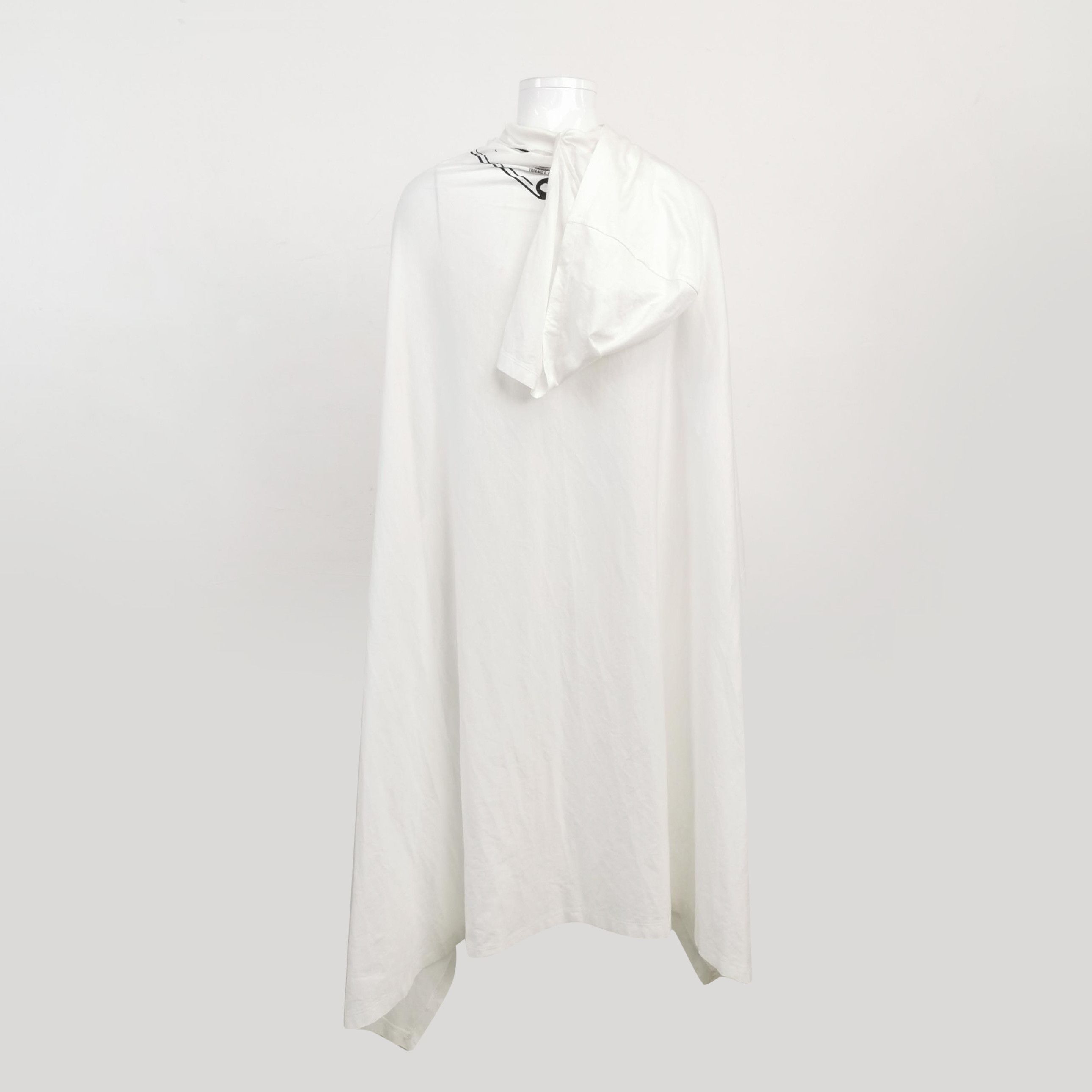 Prada Prada Cotton Logo Hooded Cape in White 0089 Size M / US 6-8 / IT 42-44 - 2 Thumbnail