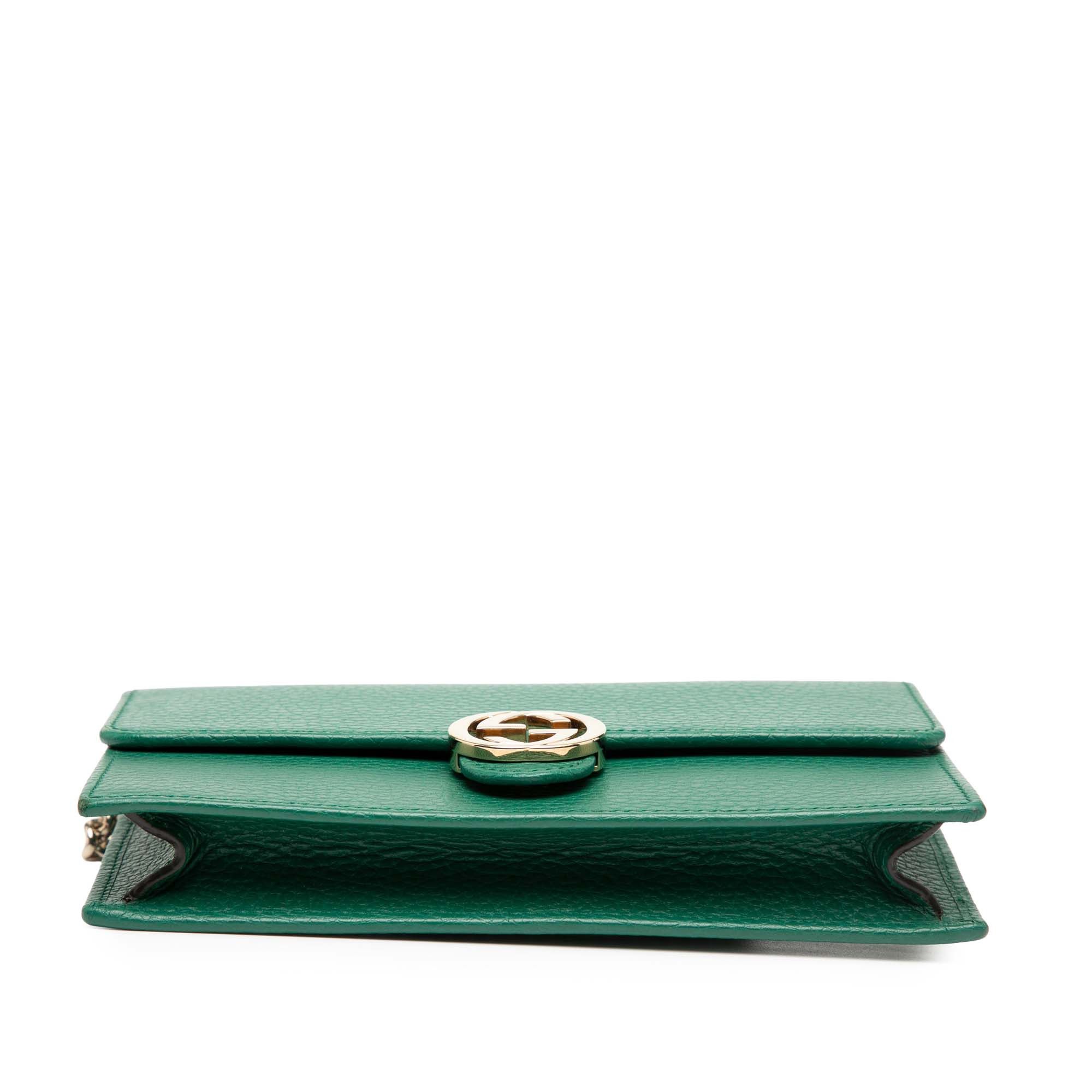 Gucci Interlocking G Dollar Calfskin Wallet on Chain