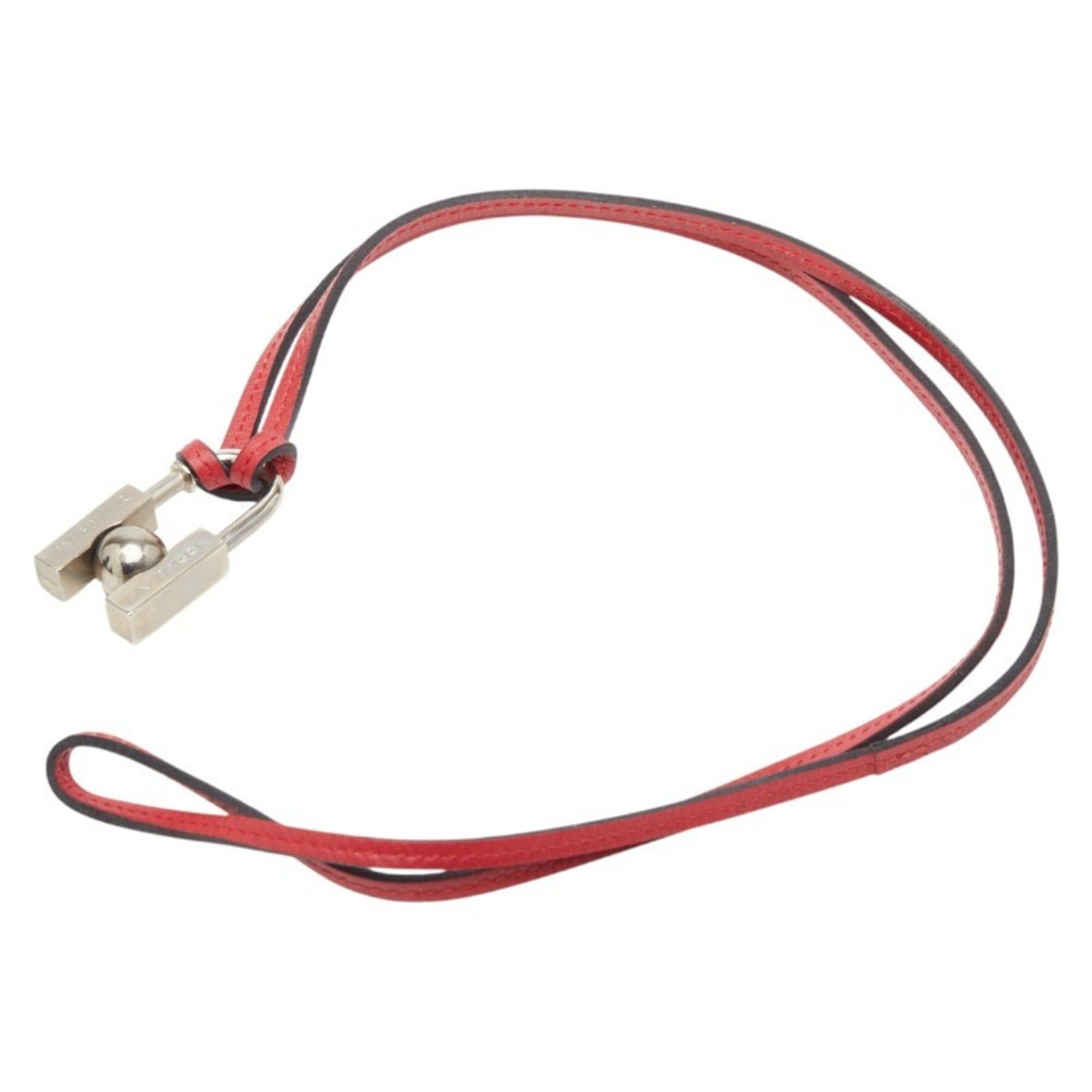 Hermes Hermès Cadena H "In Search of the Unknown Beauty Earth" 2001 Necklace Silver Red Metal Leather Women's HERMES Size ONE SIZE - 4 Thumbnail