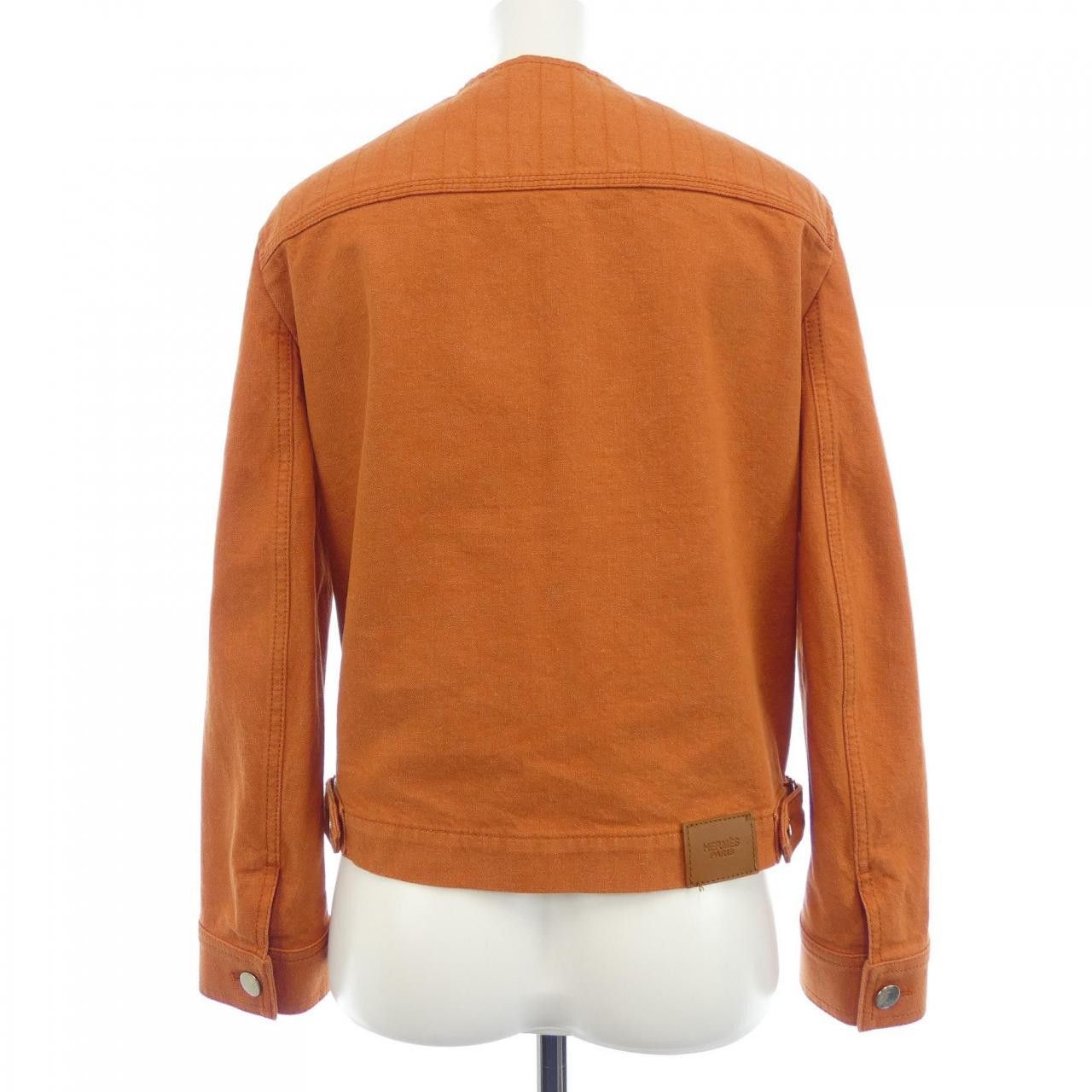 Hermes Hermes Hermès Cuir De Selle Denim Jacket Denim Outerwear DUTY FREE for USA Size ONE SIZE - 2 Thumbnail