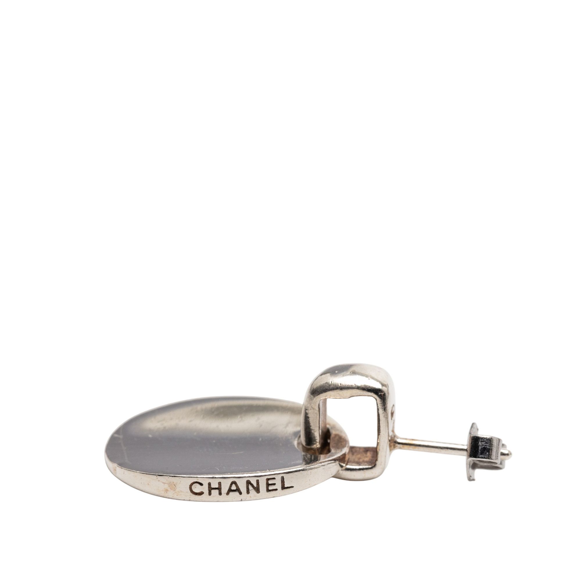 Chanel Chanel Sterling Silver Logo Push Back Earrings Size ONE SIZE - 3 Thumbnail
