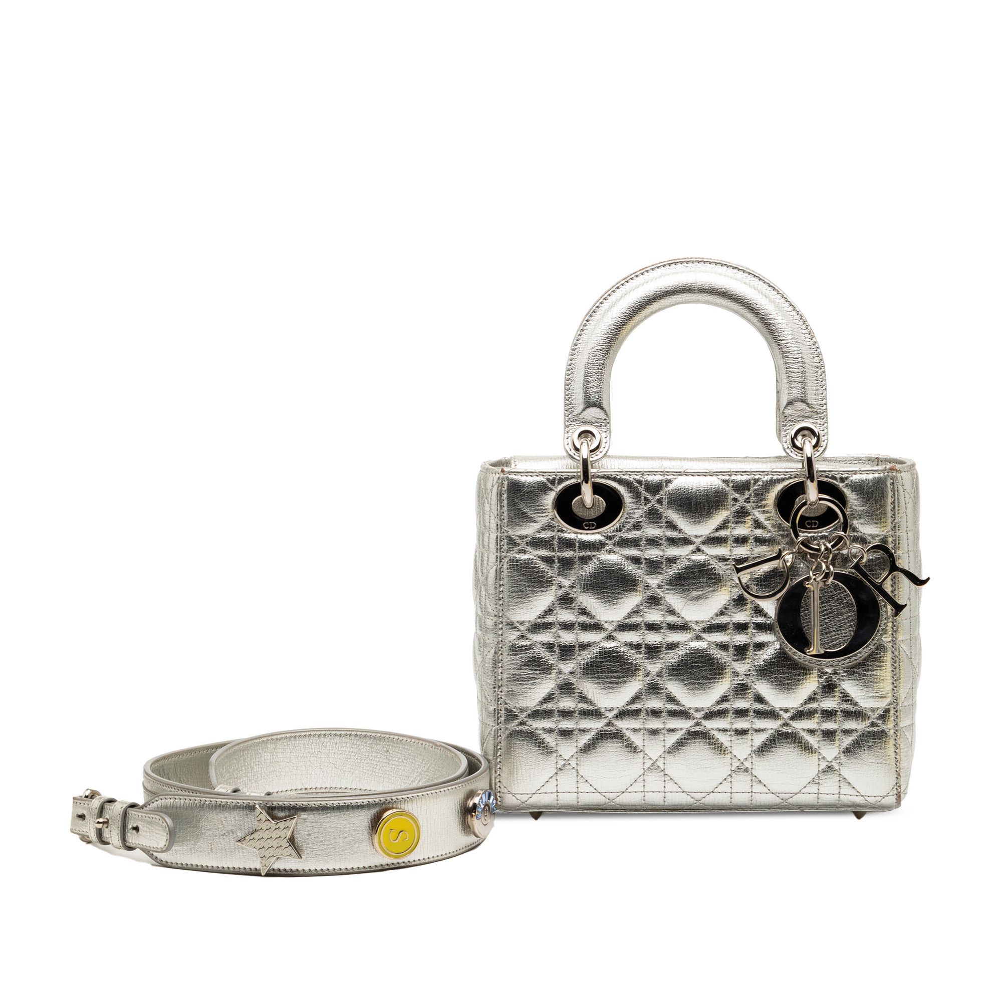 Dior Dior Small Metallic Grained Calfskin Cannage My ABCDior Lady Dior Size ONE SIZE - 10 Thumbnail