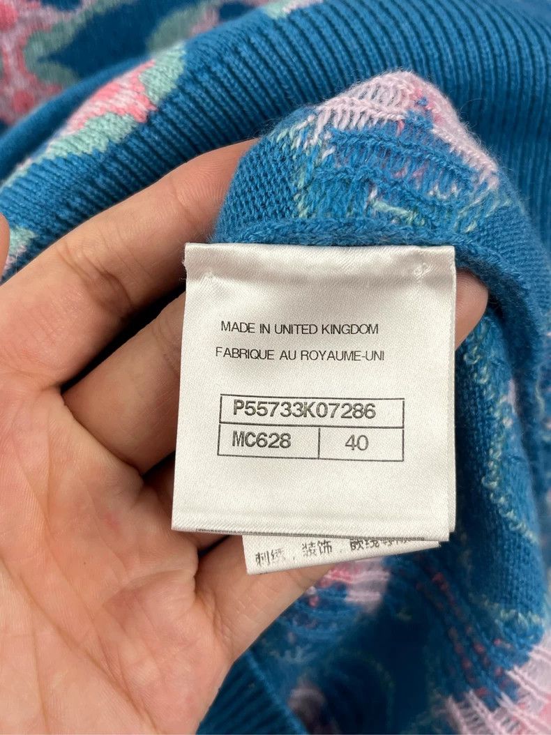 Chanel Chanel Blue Floral Open Shoulder Knit Top - dmc Size M / US 6-8 / IT 42-44 - 5 Thumbnail