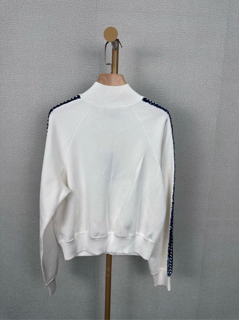 Chanel Chanel White Knit Jacket Size 44 - dmc Size L / US 10 / IT 46 - 2 Thumbnail
