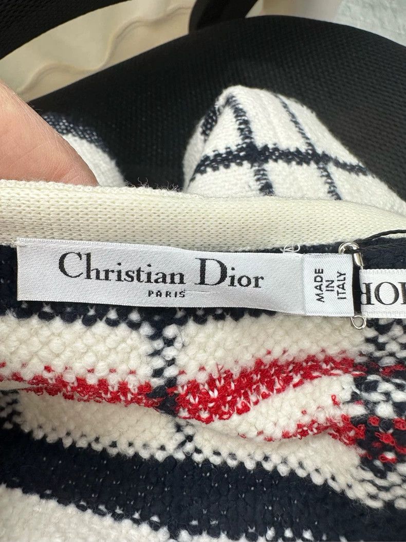 Dior Dior Wool Check Logo Sleeveless Dress - dmc Size M / US 6-8 / IT 42-44 - 4 Thumbnail