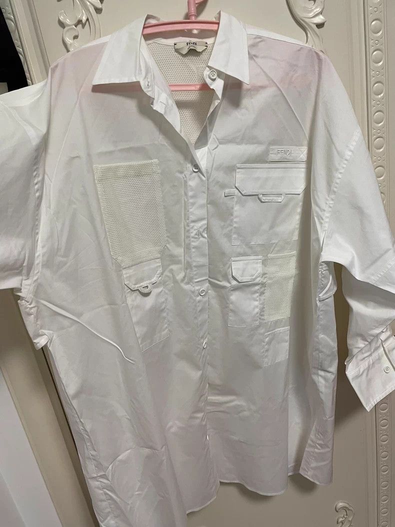 Fendi FENDI White Long Sleeve Shirt - dmc Size US M / EU 48-50 / 2 - 2 Thumbnail