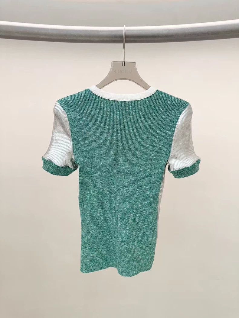 Chanel Chanel 25C Silver Green Knit Top - dmc Size M / US 6-8 / IT 42-44 - 2 Thumbnail