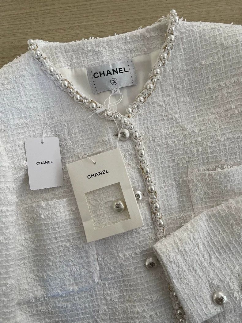 Chanel Chanel 2025 SS Pearl White Jacket - dmc Size M / US 6-8 / IT 42-44 - 5 Thumbnail