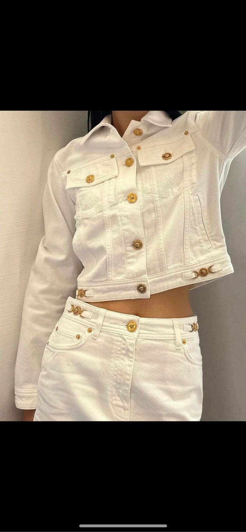 Versace Versace White Gold Button Denim Jacket - dmc Size US M / EU 48-50 / 2 - 8 Thumbnail