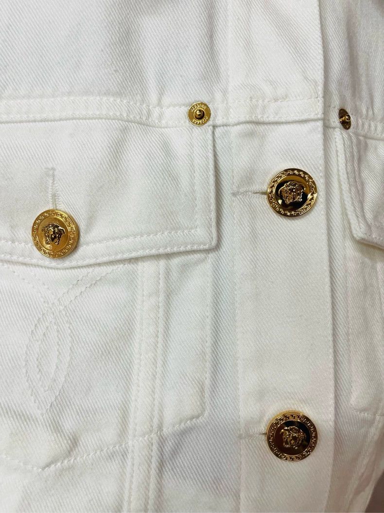 Versace Versace White Gold Button Denim Jacket - dmc Size US M / EU 48-50 / 2 - 5 Thumbnail