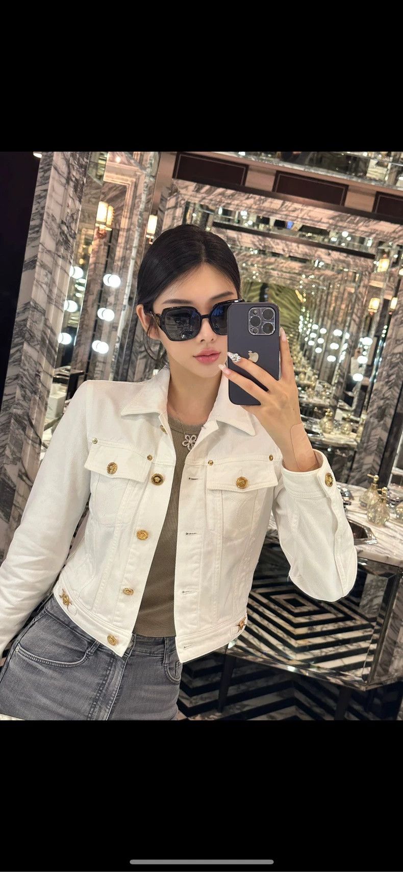 Versace Versace White Gold Button Denim Jacket - dmc Size US M / EU 48-50 / 2 - 7 Thumbnail