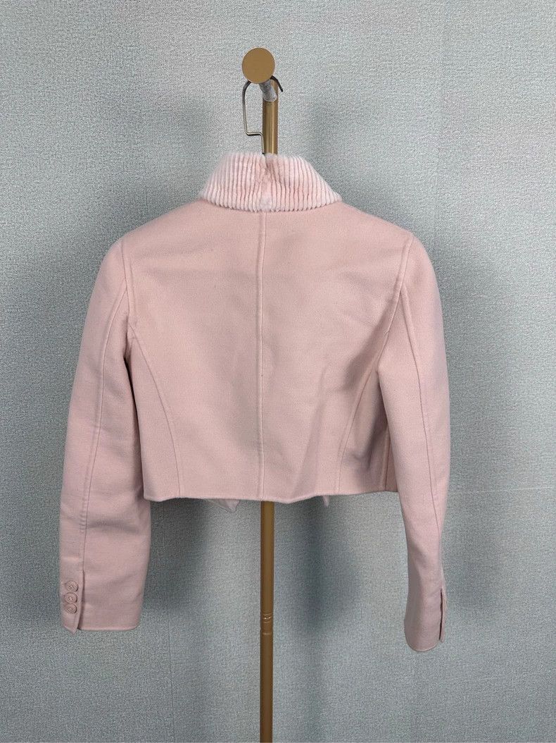 Fendi Fendi Pink Cropped Wool Blend Jacket - dmc Size M / US 6-8 / IT 42-44 - 2 Thumbnail