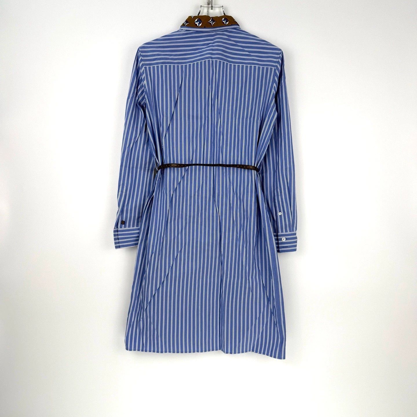 Louis Vuitton Blue White Stripe Logo Shirt Dress - dmc Size M / US 6-8 / IT 42-44 - 4 Thumbnail