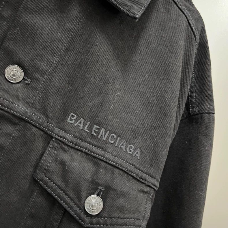 Balenciaga Balenciaga Black Denim Jacket With Logo - dmc Size US L / EU 52-54 / 3 - 2 Thumbnail