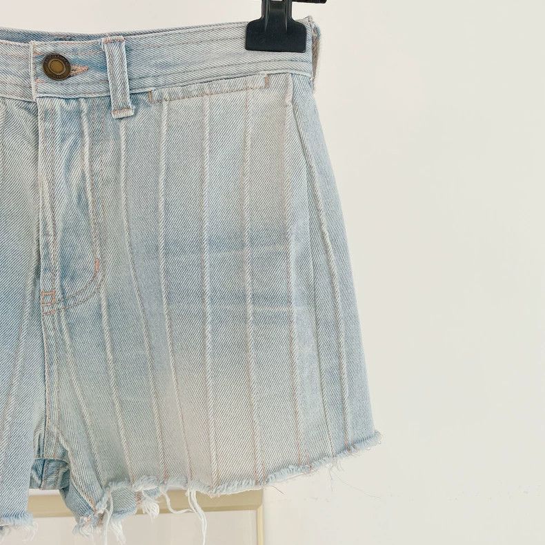 Saint Laurent Paris Saint Laurent Blue Striped Shorts Size 25 - dmc Size 24" / US 00 / IT 34 - 3 Thumbnail