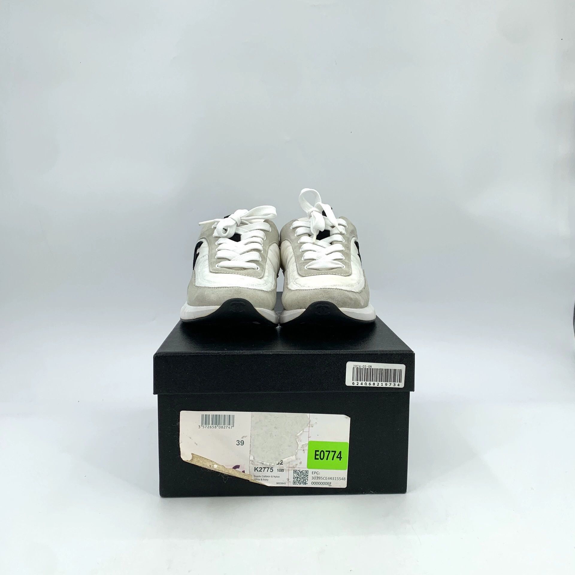 Chanel Chanel Gray White Logo Casual Sneakers - dmc Size US 8 / IT 38 - 8 Thumbnail