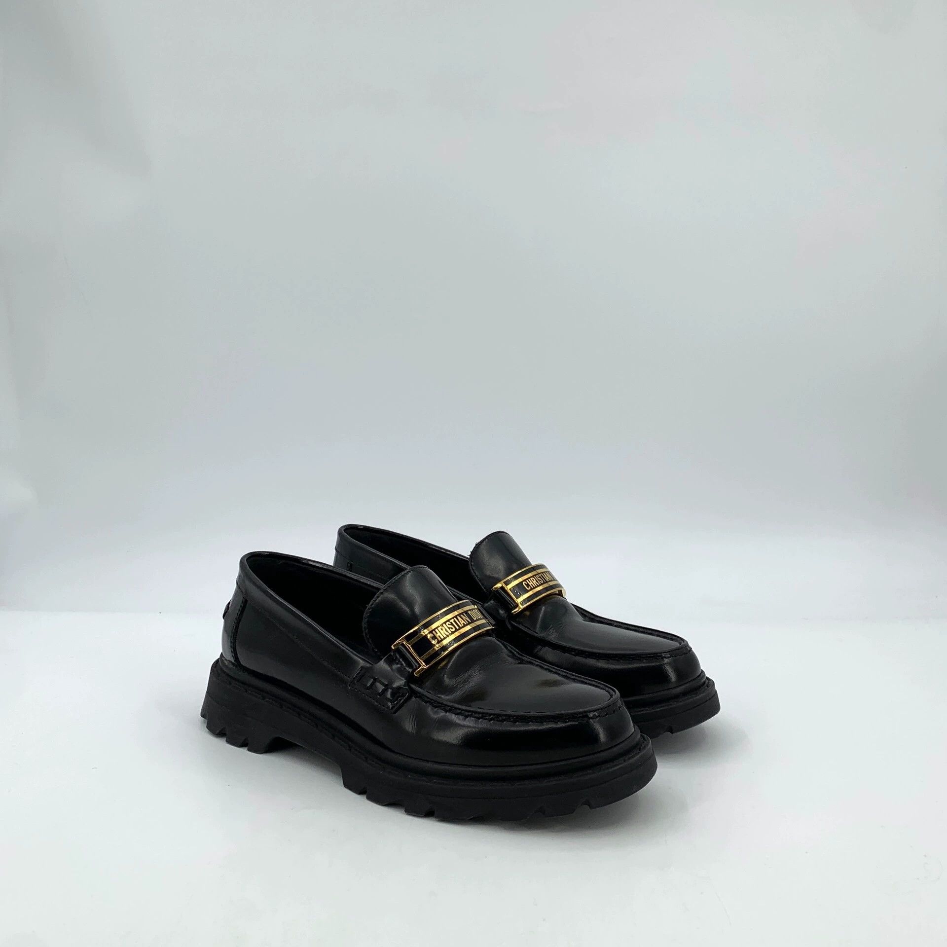 Dior Dior Black Logo Leather Loafers - dmc Size US 8 / IT 38 - 2 Thumbnail