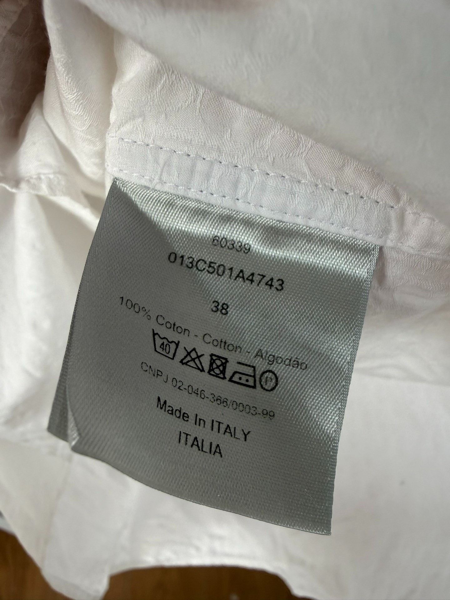 Dior Dior White Patterned Shirt Size 38 Size M / US 6-8 / IT 42-44 - 3 Thumbnail