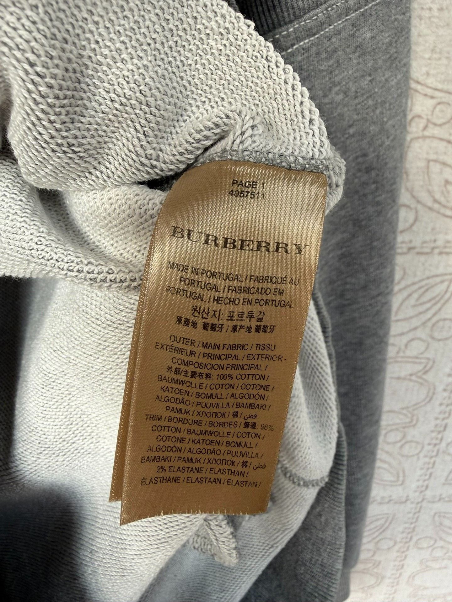 Burberry burberry long logo sweatshirt in gray Size ONE SIZE - 3 Thumbnail