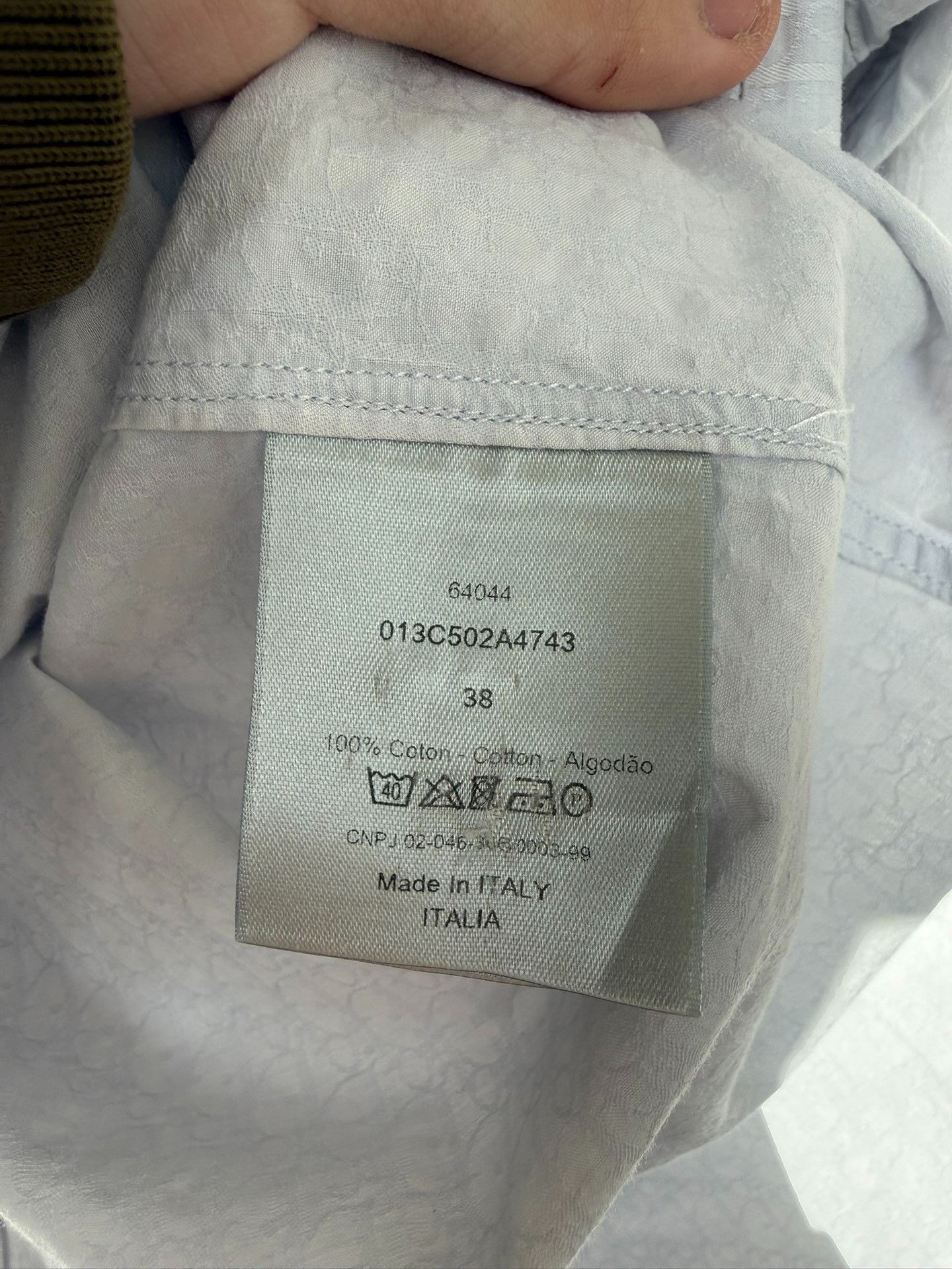 Dior dior light blue patterned long sleeve shirt Size US M / EU 48-50 / 2 - 4 Thumbnail