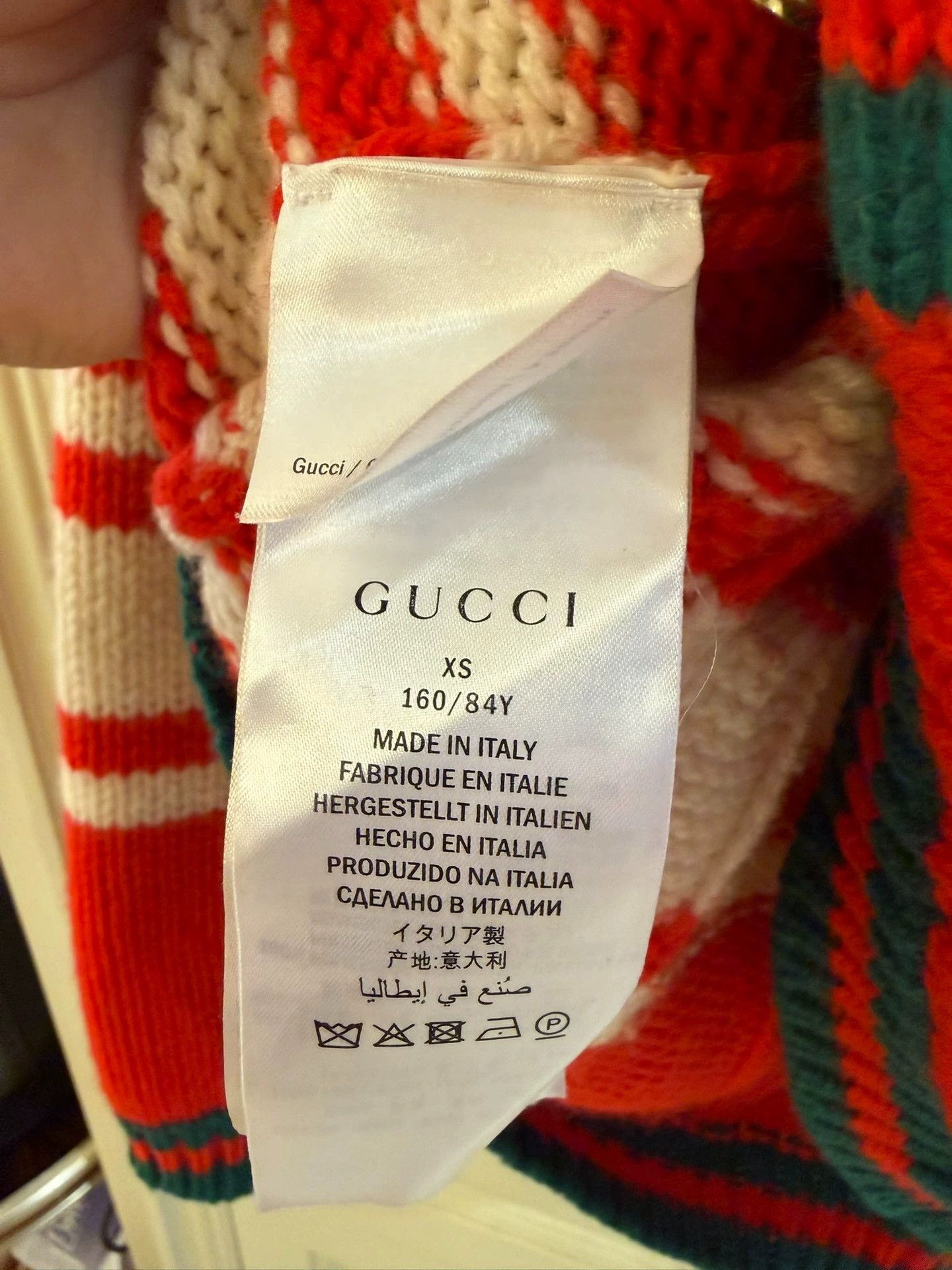 Gucci gucci slogan knit wool cardigan in red Size XS / US 0-2 / IT 36-38 - 3 Thumbnail