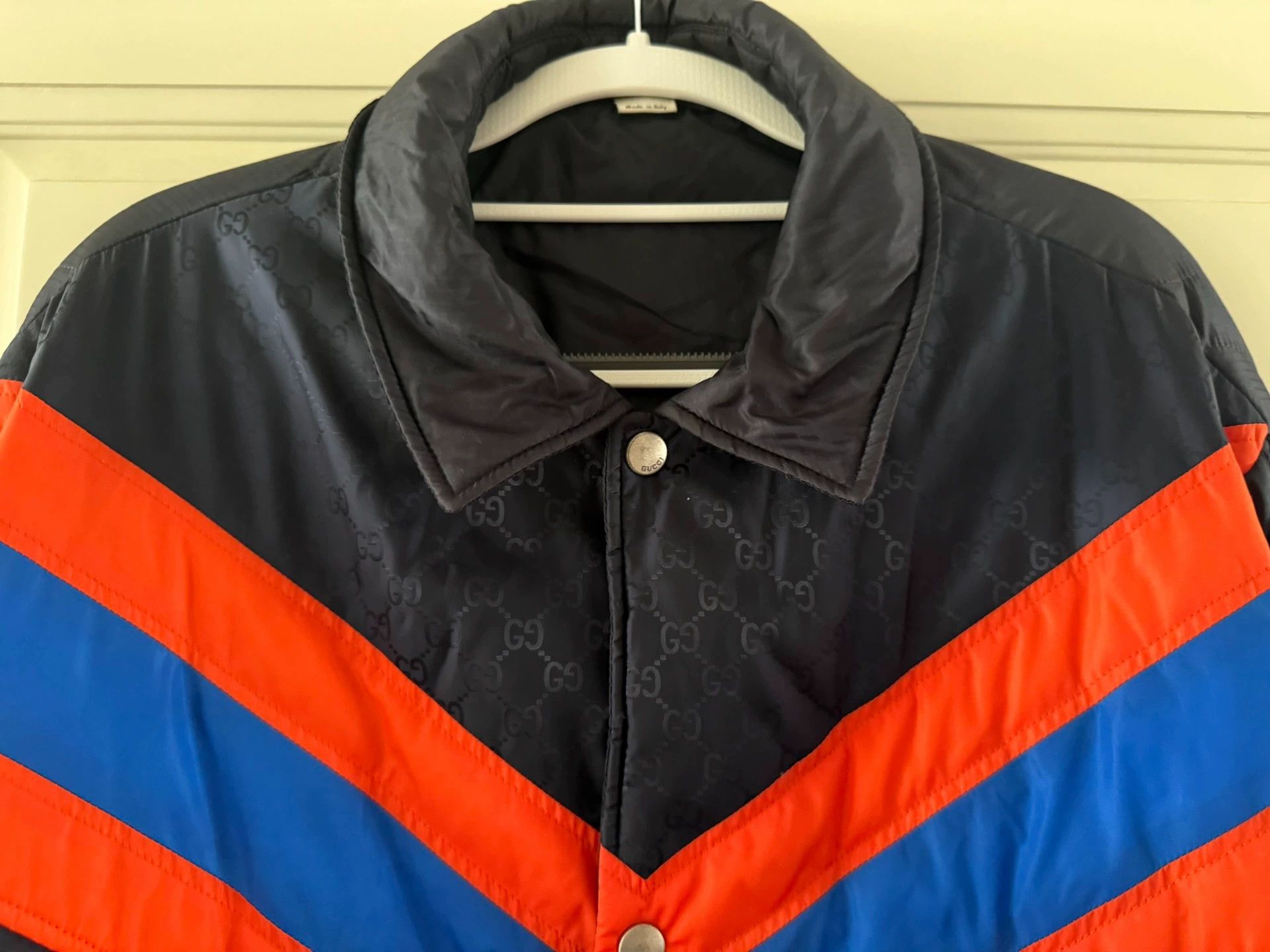 Gucci gucci quilted jacket with red and blue stripes Size US L / EU 52-54 / 3 - 3 Thumbnail