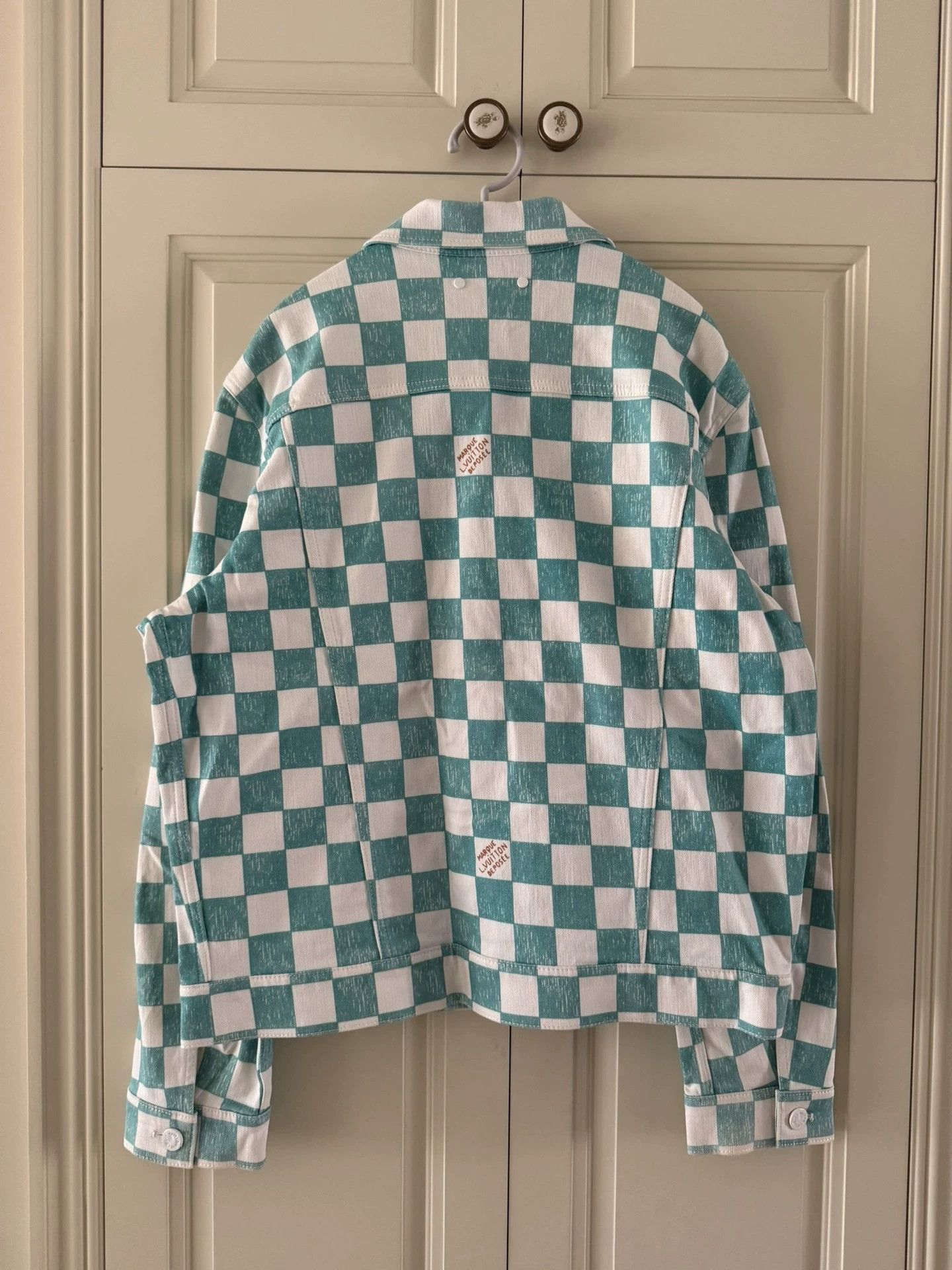 Louis Vuitton louis vuitton checkered denim jacket in green Size US L / EU 52-54 / 3 - 2 Thumbnail