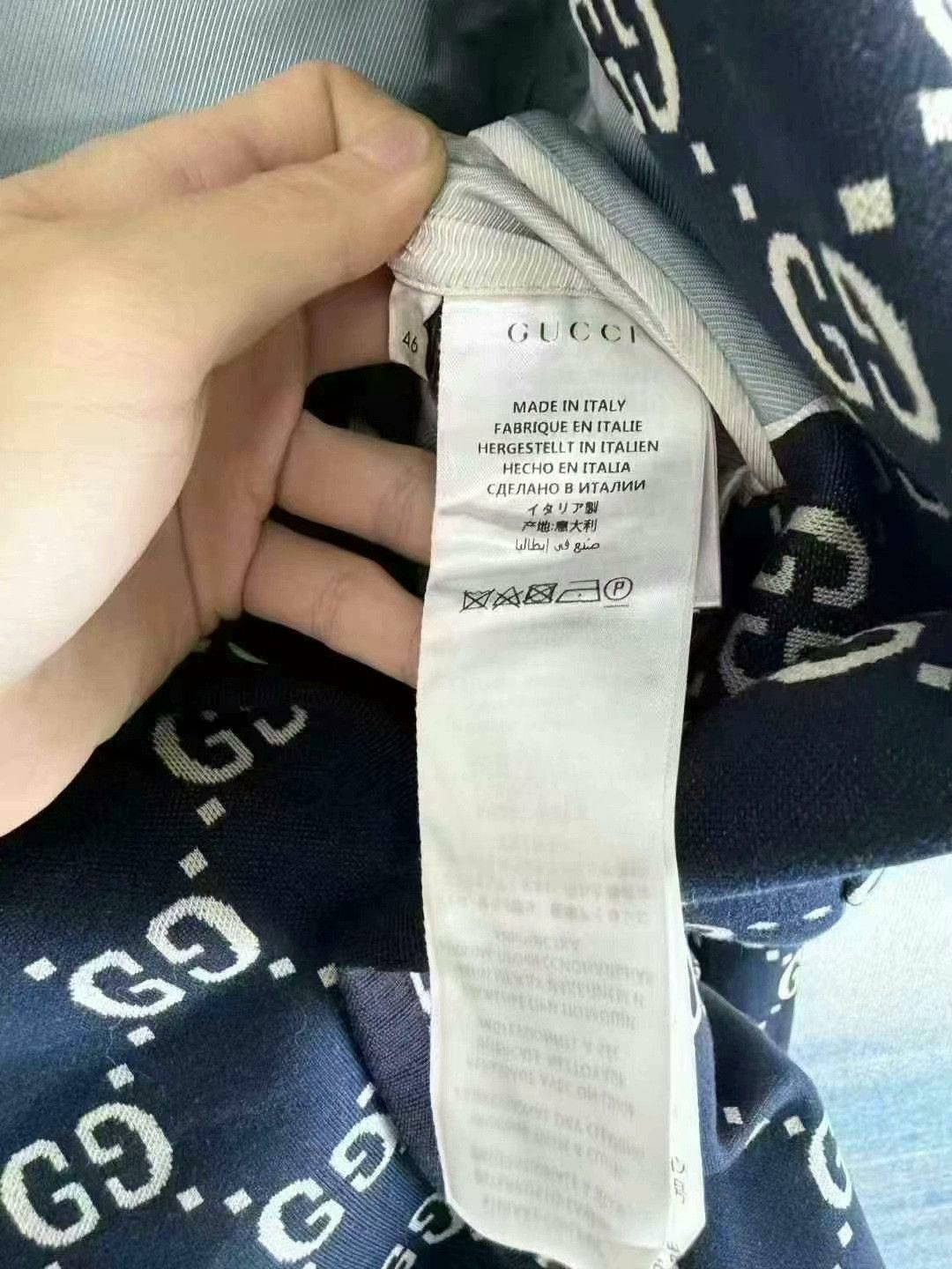 Gucci gucci navy patterned single-breasted blazer Size US M / EU 48-50 / 2 - 4 Thumbnail
