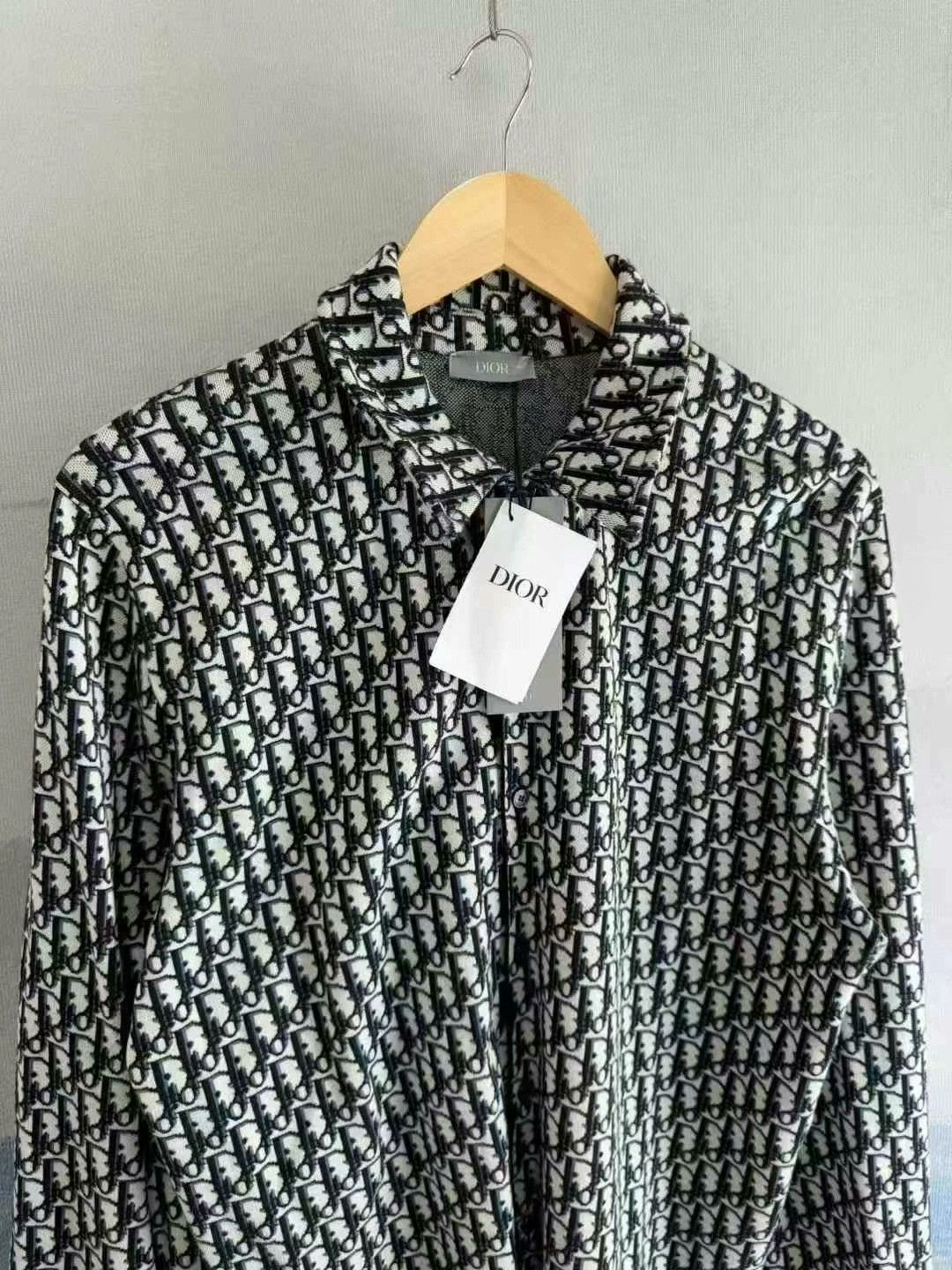 Dior Dior Oblique Navy Cotton Long Sleeve Shirt Size US L / EU 52-54 / 3 - 2 Thumbnail