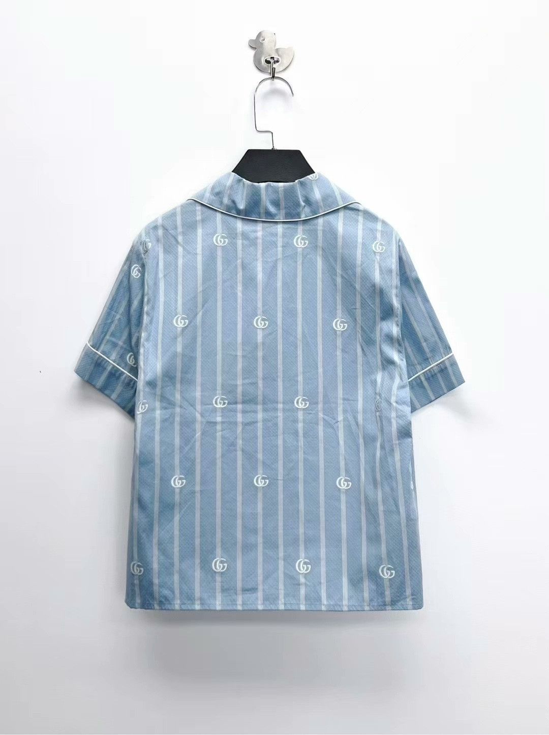 Gucci gucci light blue striped logo short sleeve shirt Size US M / EU 48-50 / 2 - 2 Thumbnail