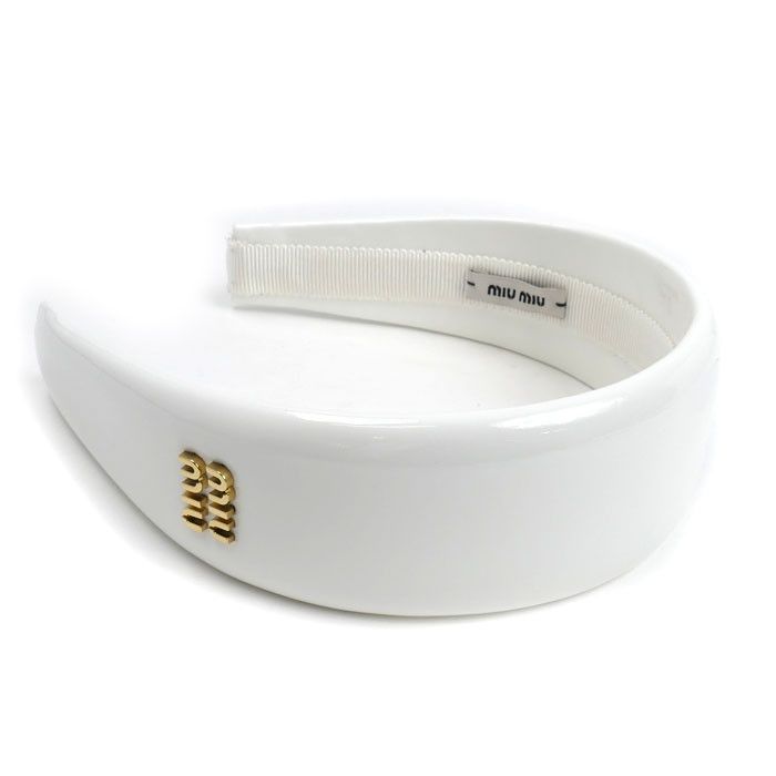 Miu Miu Miu Miu MIUMIU Logo Patent Leather Headband Enamel Other 5IH025 DUTY FREE for USA Size ONE SIZE - 2 Thumbnail