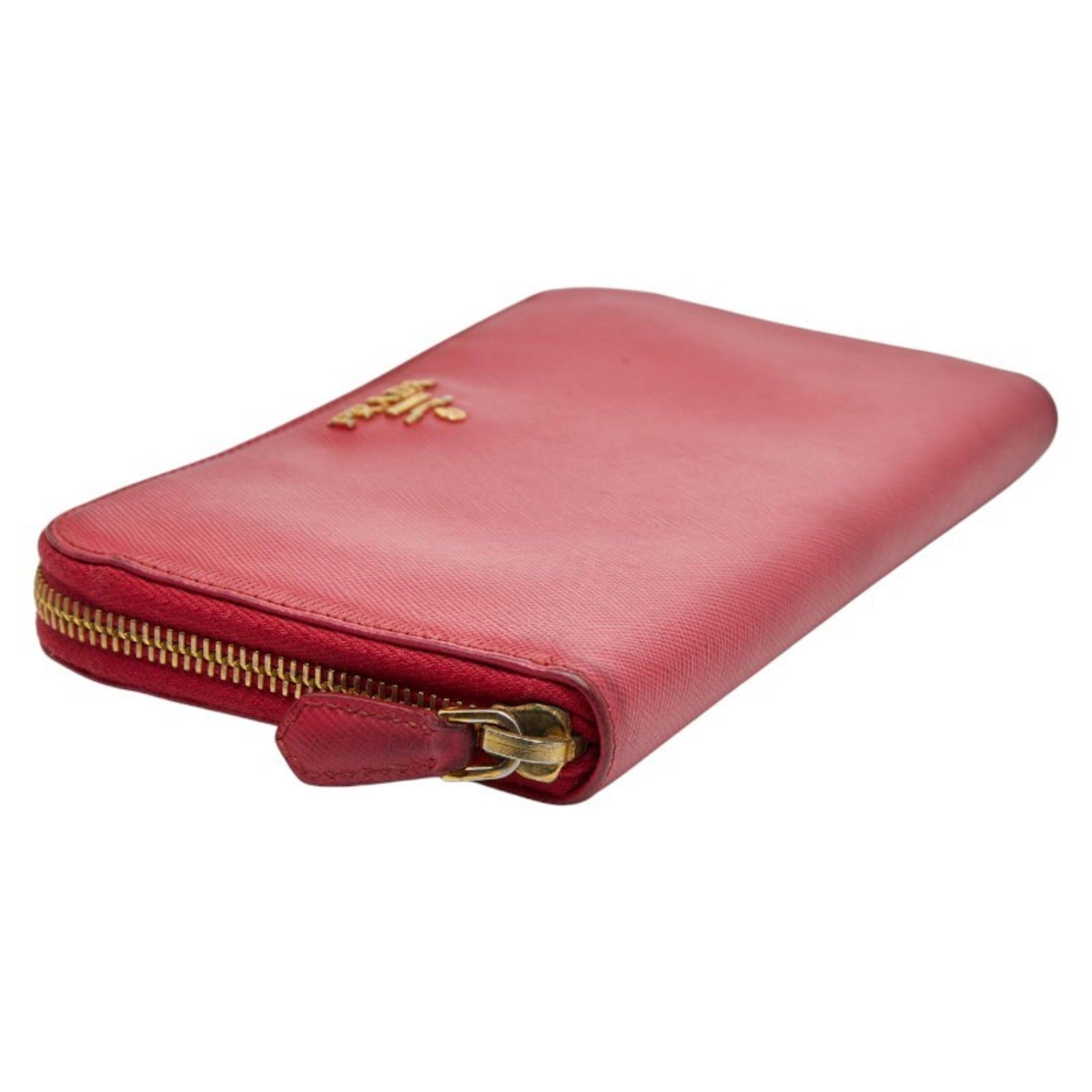 Prada Prada Logo Round Zip Long Wallet 1ML506 Pink Saffiano Leather Women's PRADA Size ONE SIZE - 5 Thumbnail