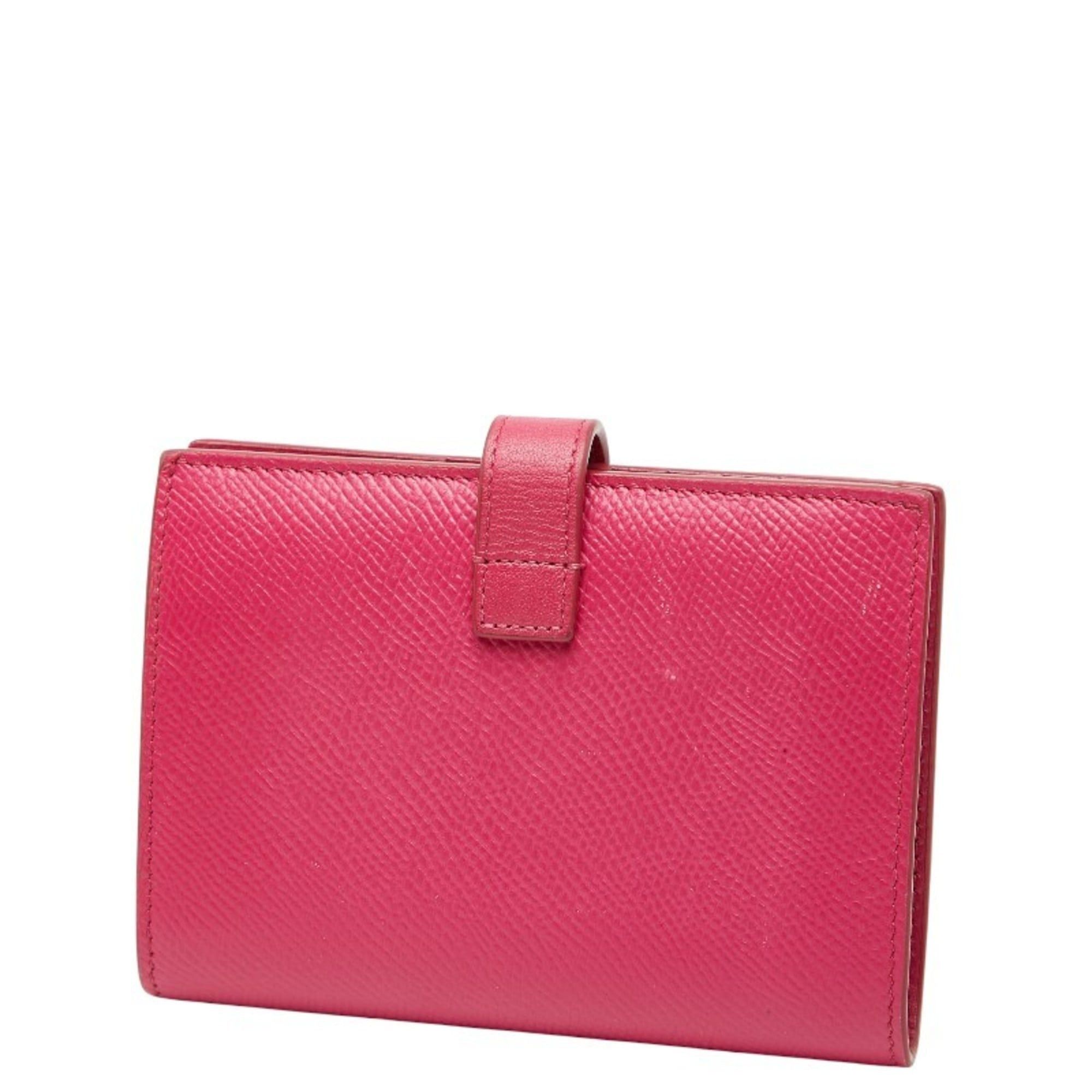 Celine Celine Strap Wallet Bifold Pink Leather Women's CELINE Size ONE SIZE - 2 Thumbnail