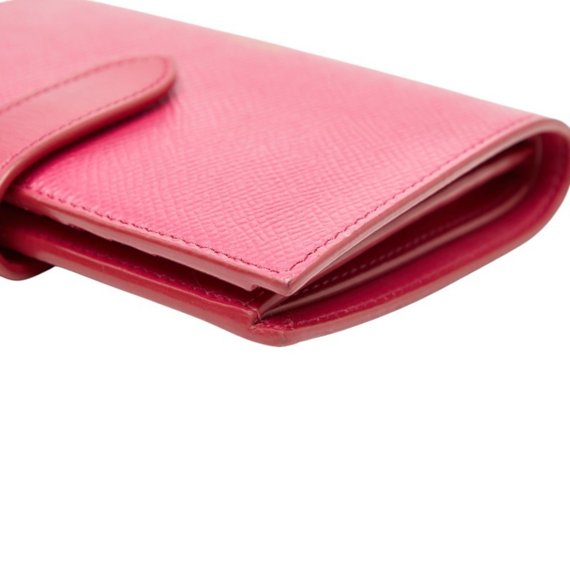 Celine Celine Strap Wallet Bifold Pink Leather Women's CELINE Size ONE SIZE - 6 Thumbnail