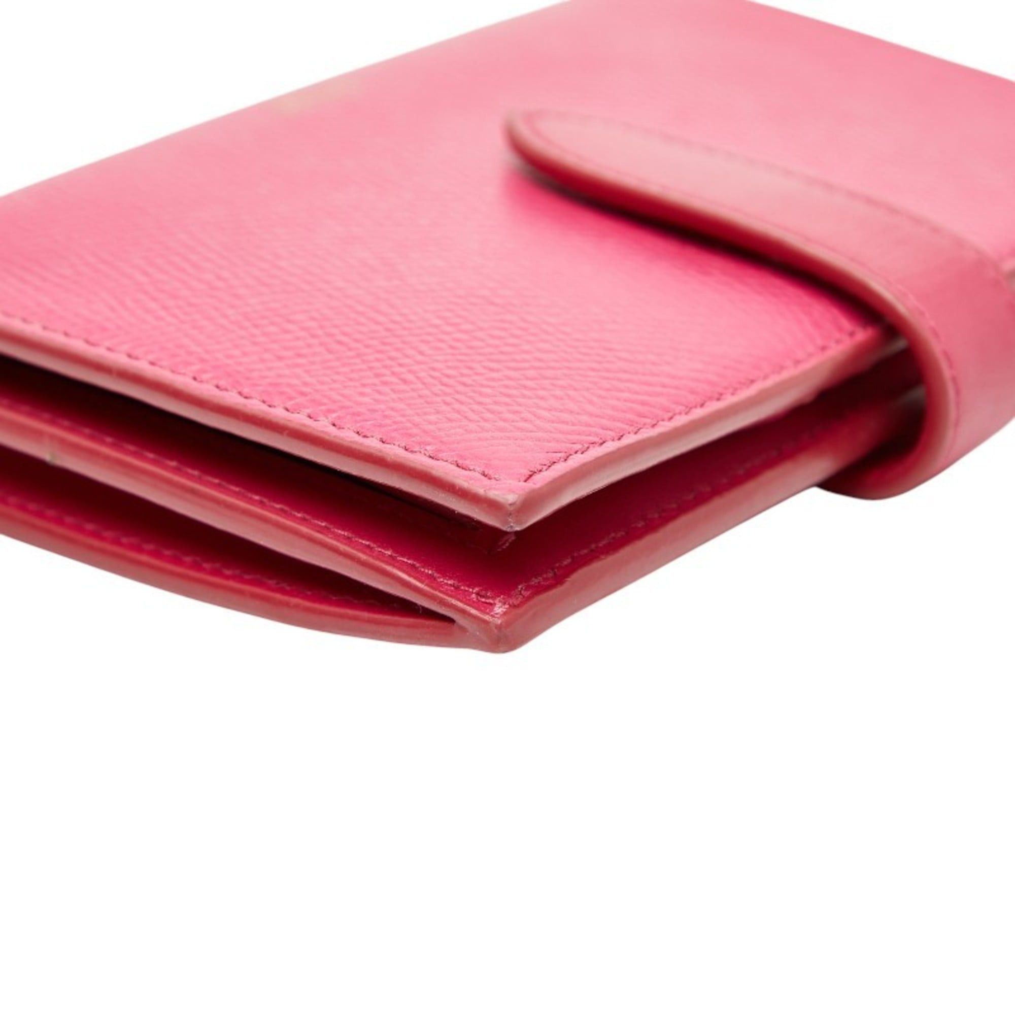 Celine Celine Strap Wallet Bifold Pink Leather Women's CELINE Size ONE SIZE - 7 Thumbnail