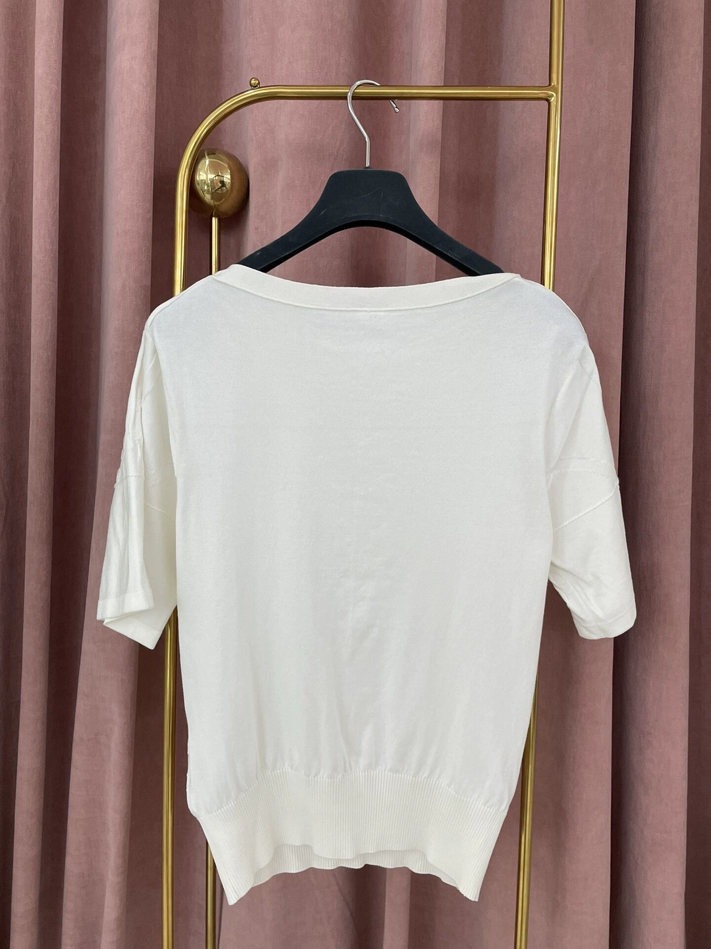 Hermes Hermes White Short Sleeve Knit Top Size M / US 6-8 / IT 42-44 - 2 Thumbnail